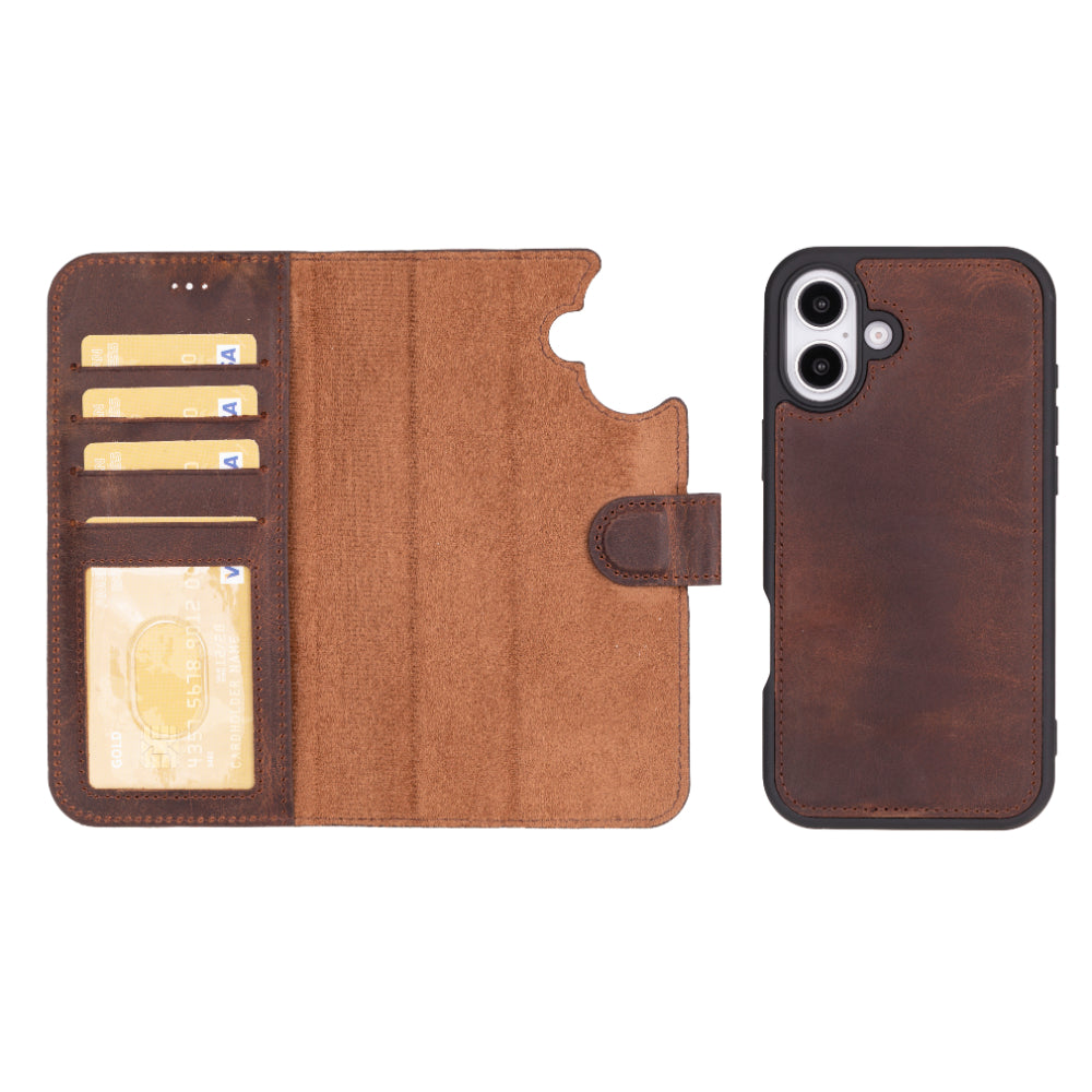 Nebula iPhone 16 (6.1") Genuine Leather Magic Detachable Wallet Case