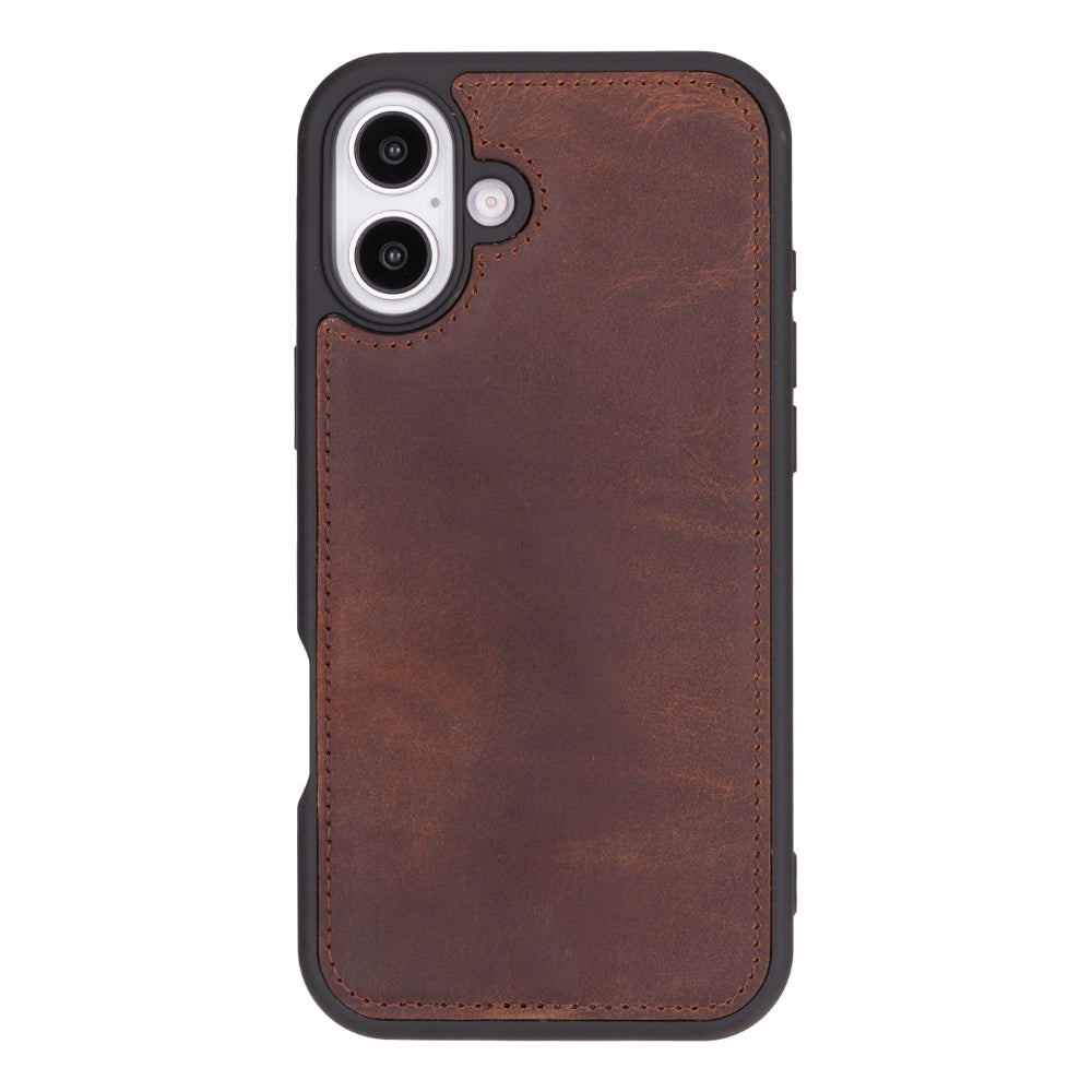Étui portefeuille amovible en cuir véritable pour iPhone 16 Plus (6,7")