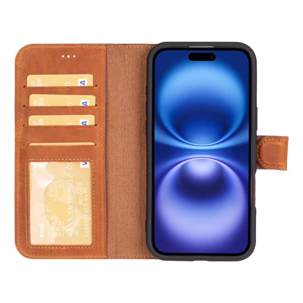 Nebula iPhone 16 (6.1") Genuine Leather Magic Detachable Wallet Case