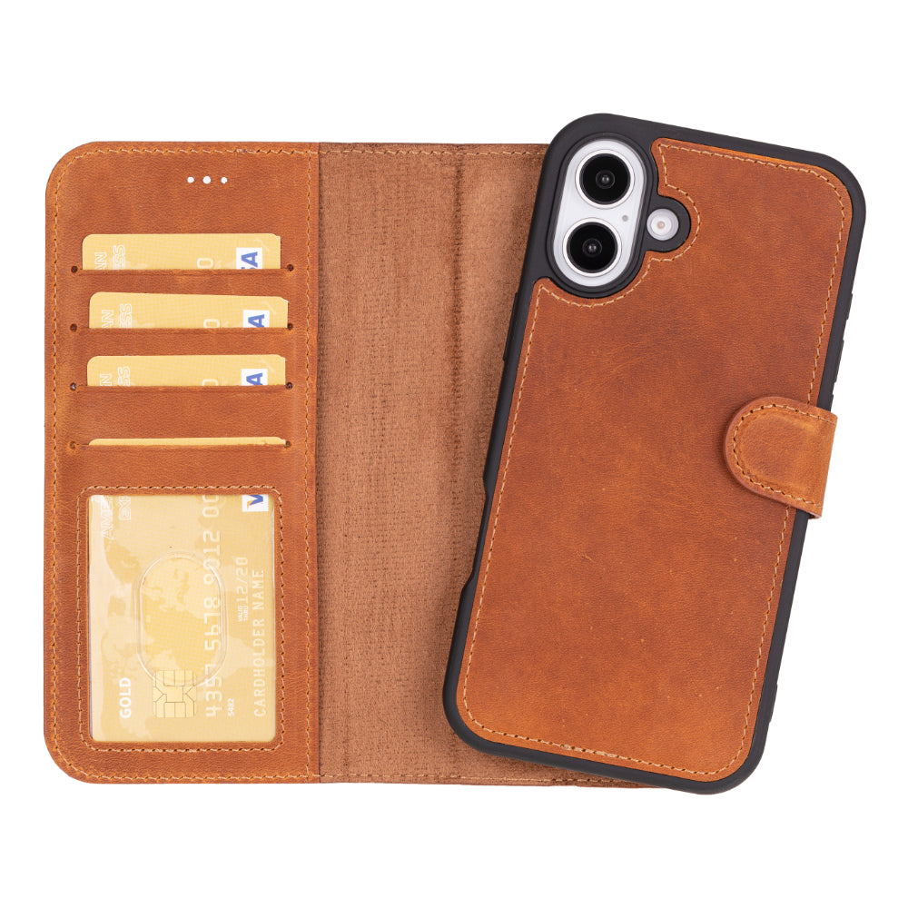 Nebula iPhone 16 (6.1") Genuine Leather Magic Detachable Wallet Case