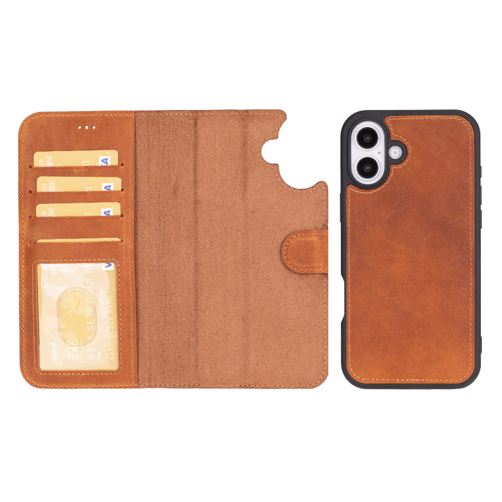 Nebula iPhone 16 (6.1") Genuine Leather Magic Detachable Wallet Case
