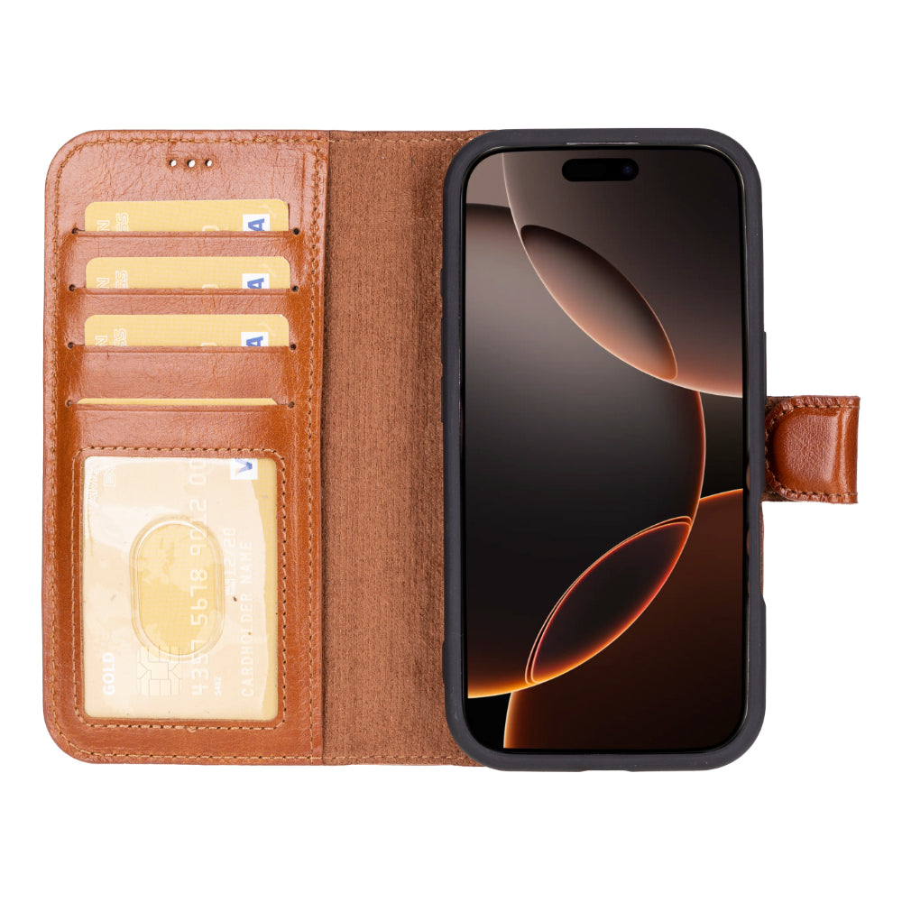Étui portefeuille amovible en cuir pour iPhone 17 Pro Max