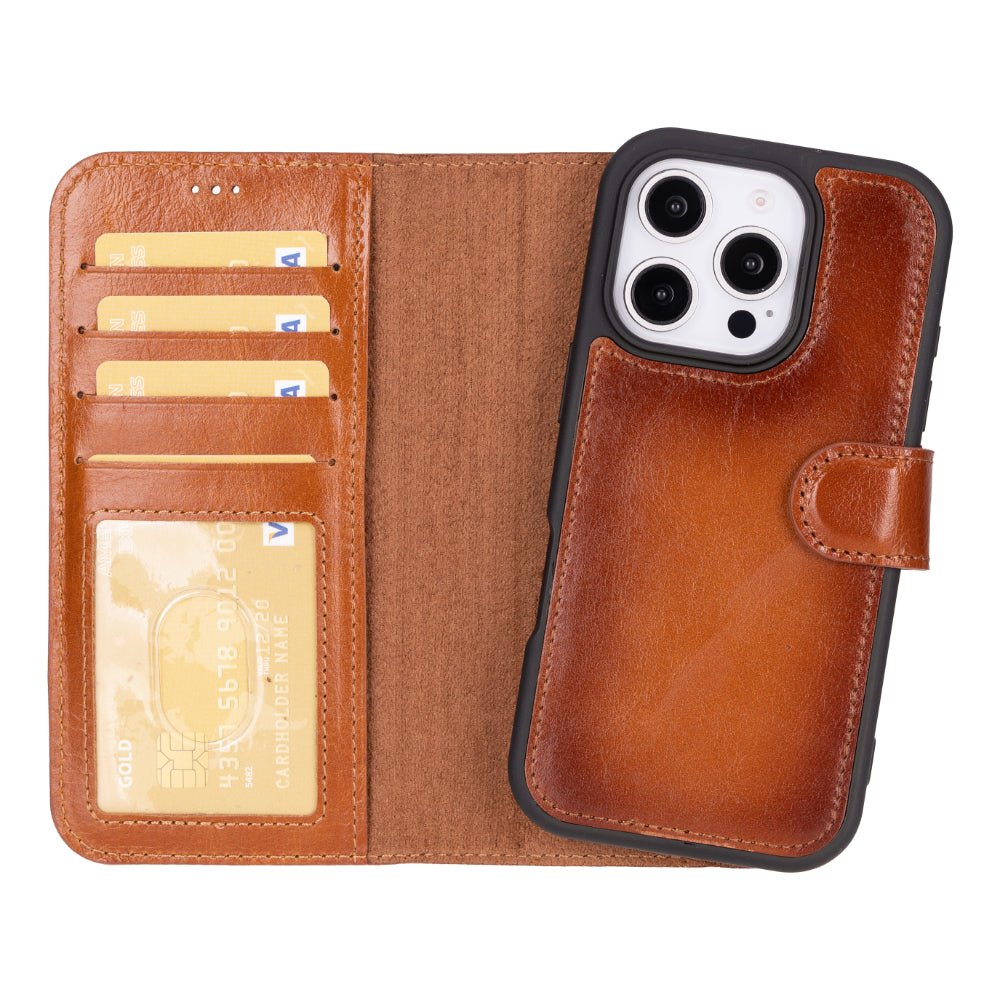 Étui portefeuille amovible en cuir pour iPhone 17 Pro Max