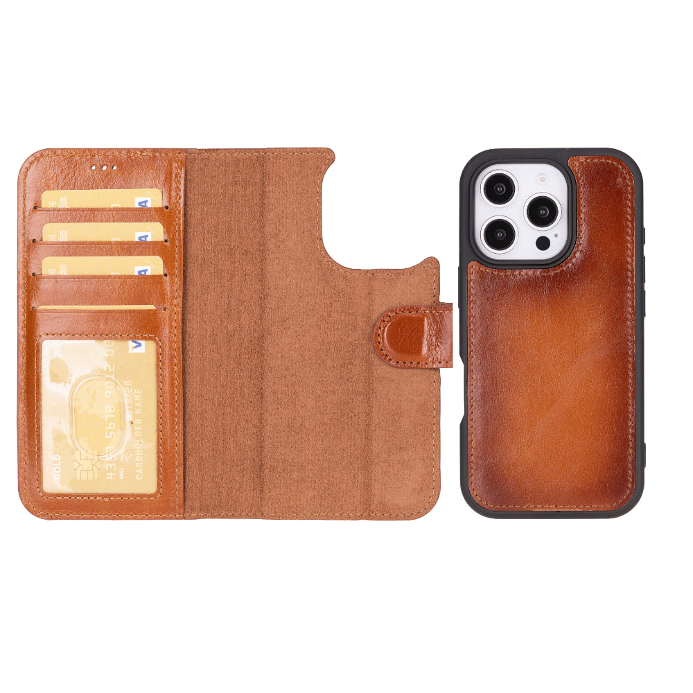 Étui portefeuille amovible en cuir pour iPhone 17 Pro Max