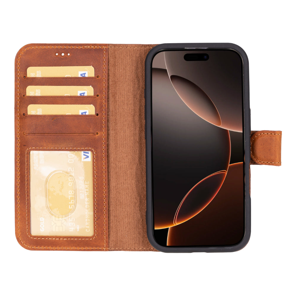 Étui portefeuille amovible en cuir pour iPhone 17 Pro Max