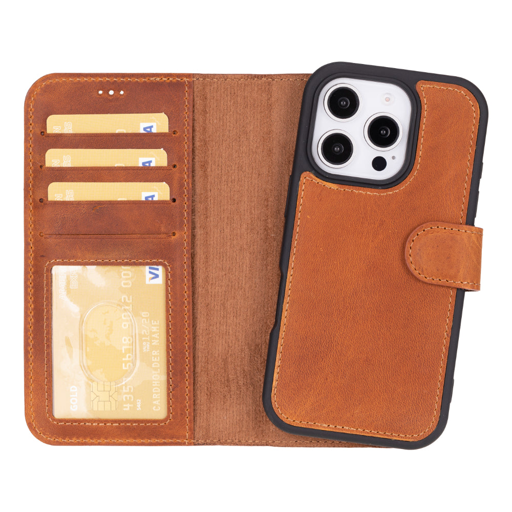 Étui portefeuille amovible en cuir pour iPhone 17 Pro Max