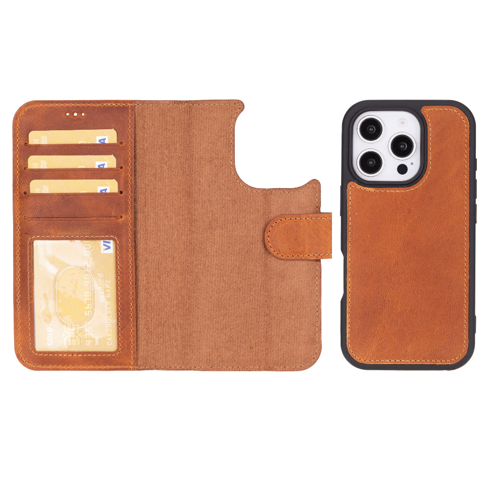 Étui portefeuille amovible en cuir pour iPhone 17 Pro Max