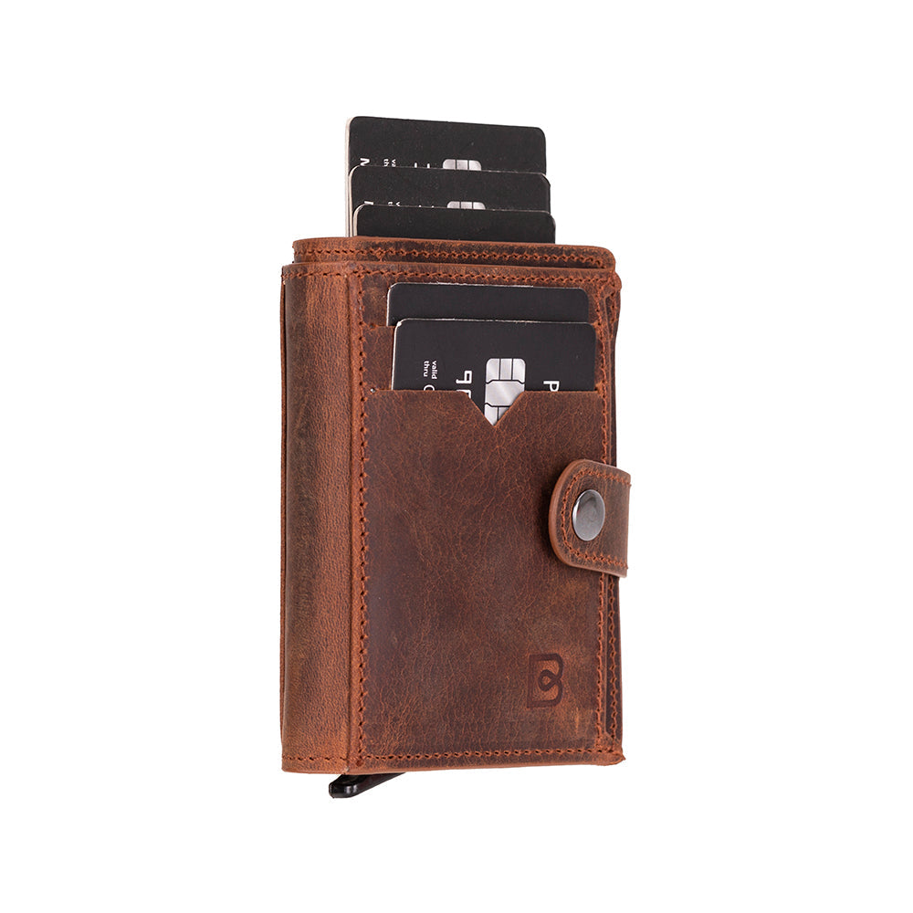 Lumora Genuine Leather Pop-up Card Holder