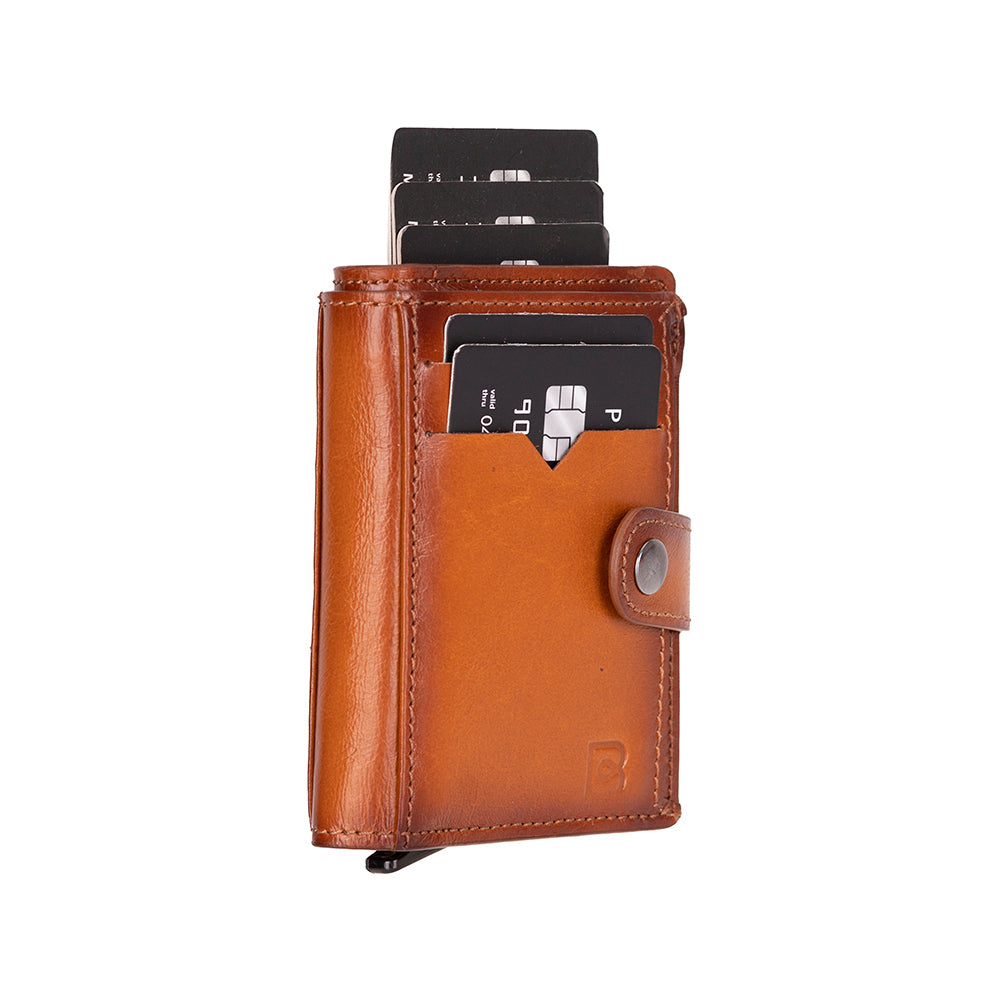 Lumora Genuine Leather Pop-up Card Holder