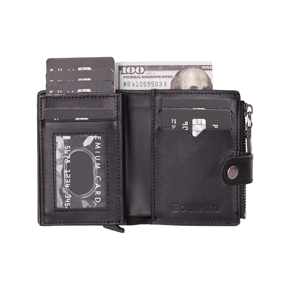 Lumora Genuine Leather Pop-up Card Holder