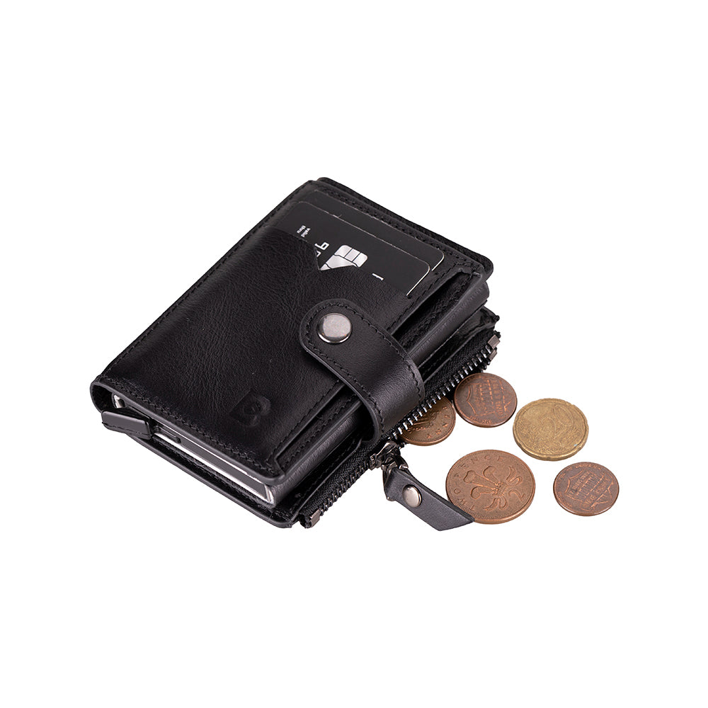 Lumora Genuine Leather Pop-up Card Holder