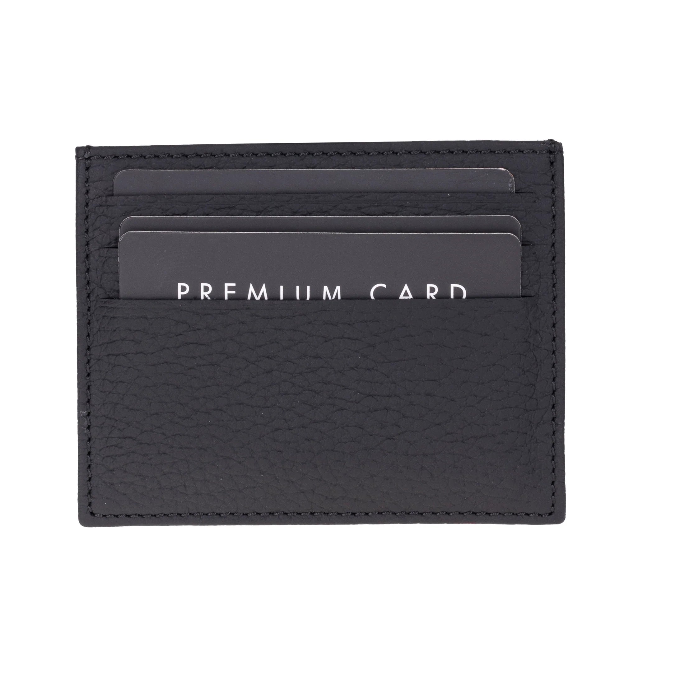 Black cardholder with 'PREMIUM CARD' text on a white background