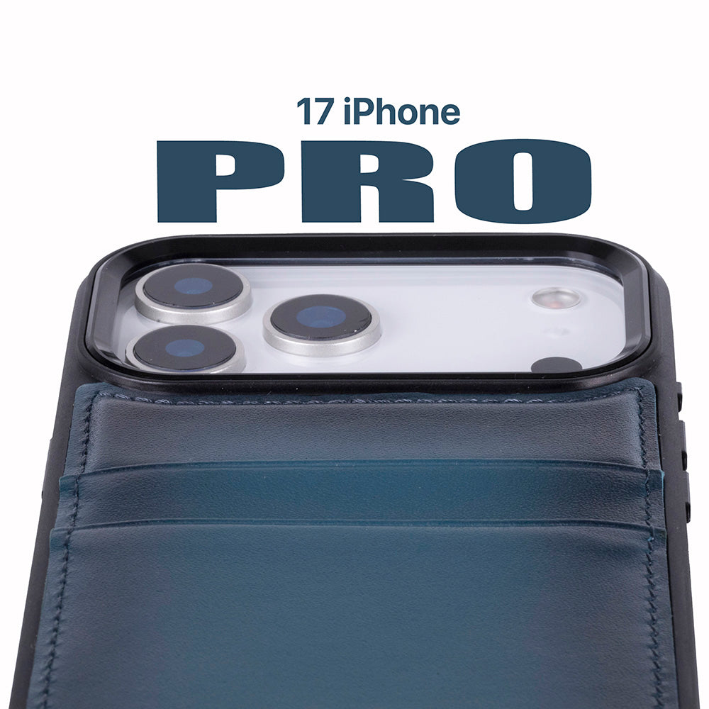 Étui en cuir avec porte-cartes pour iPhone 17 Pro (6.3")