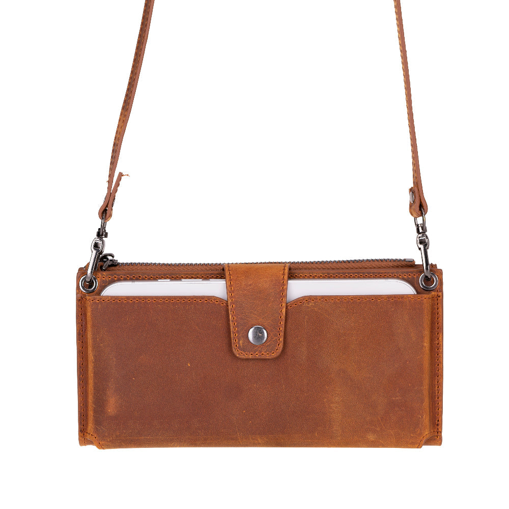 Lozan Strap Genuine Leather Crossbody Wallet
