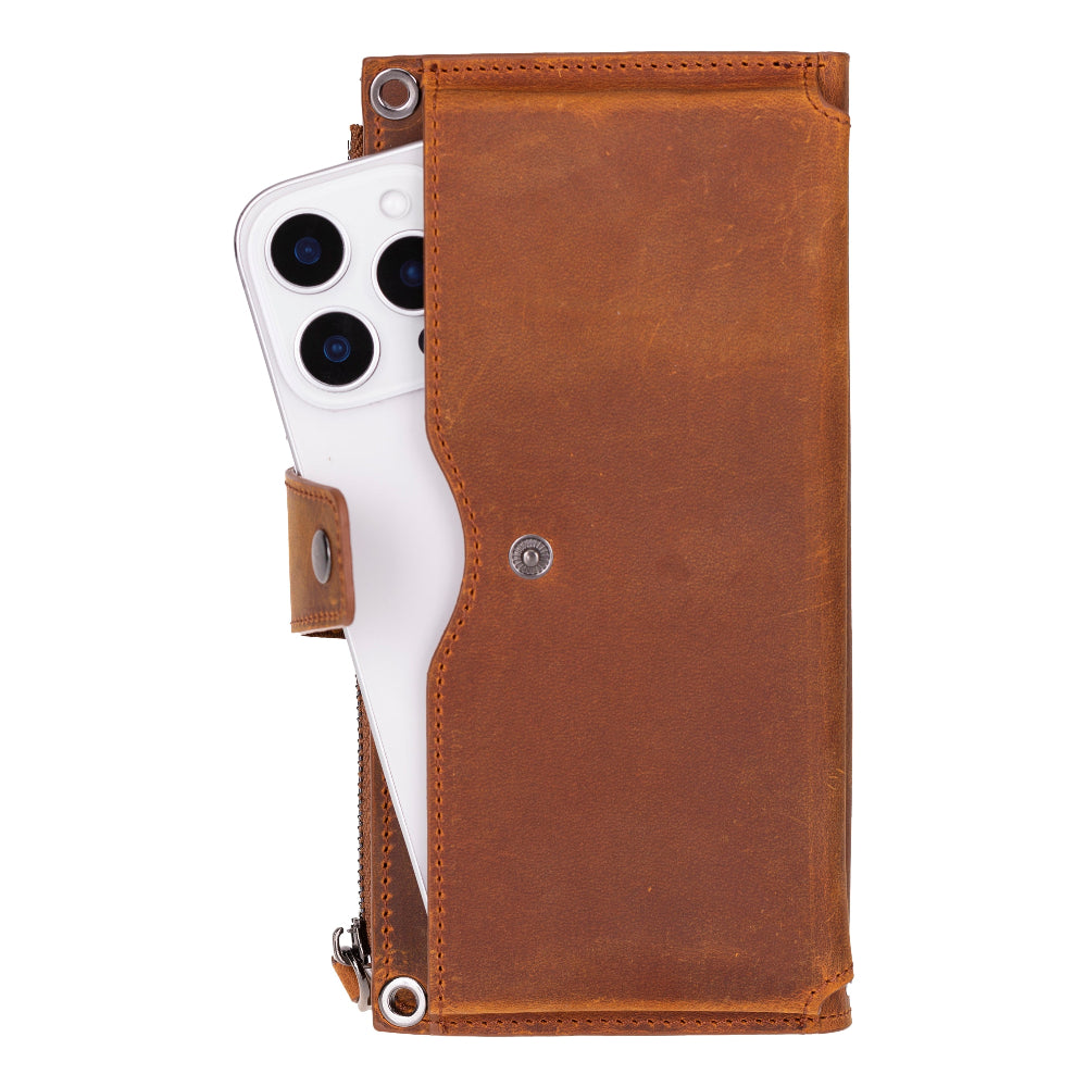 Lozan Strap Genuine Leather Crossbody Wallet