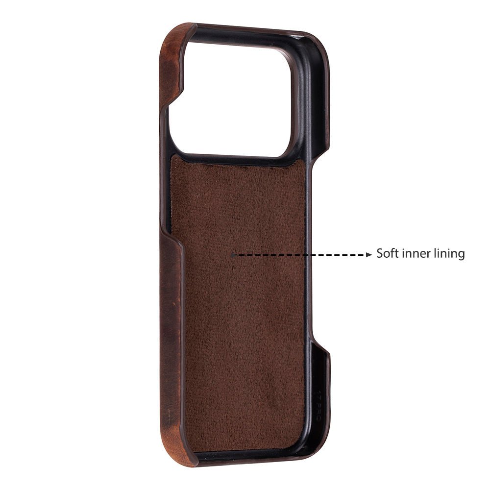 iPhone 17 Pro (6.3") Ultimate Jacket Genuine Leather Case - Apple iPhone 17 pro Genuine Leather Ultimate Jacket Back Cover - Bouletta