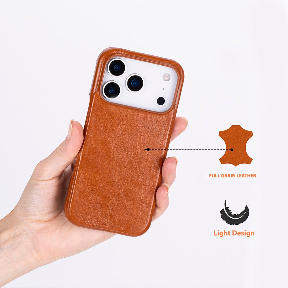 iPhone 17 Pro (6.3") Ultimate Jacket Genuine Leather Case - Apple iPhone 17 pro Genuine Leather Ultimate Jacket Back Cover - Bouletta