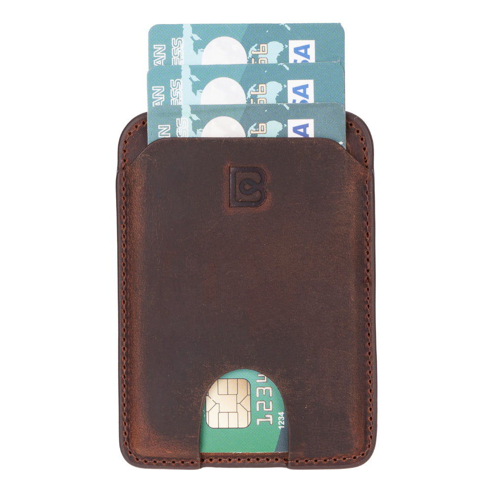Porte-cartes magnétique Bouletta MagFit en cuir véritable