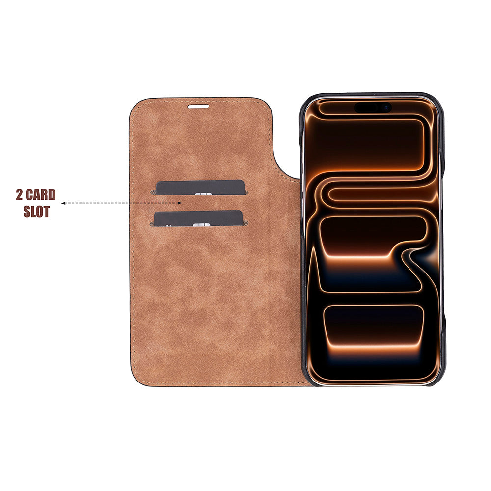 Sonat iPhone 17 Pro Max (6.9") Leather Folio Wallet Case