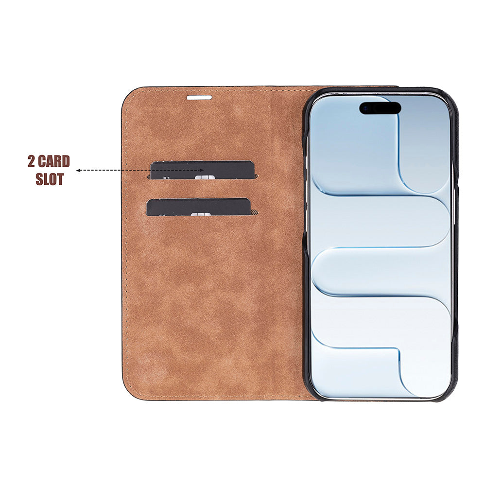 Sonat iPhone 17 Air (6.5") Leather Folio Wallet Case
