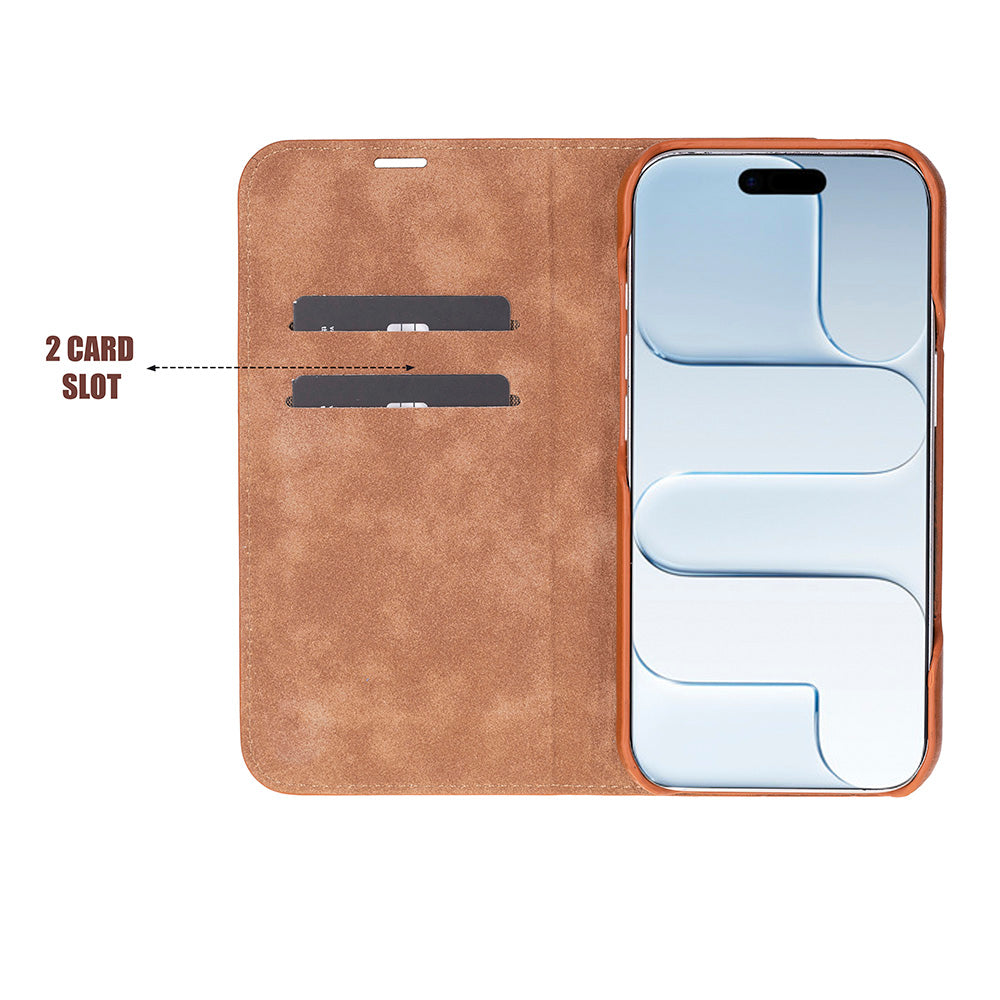Sonat iPhone 17 (6.3") Leather Folio Wallet Case