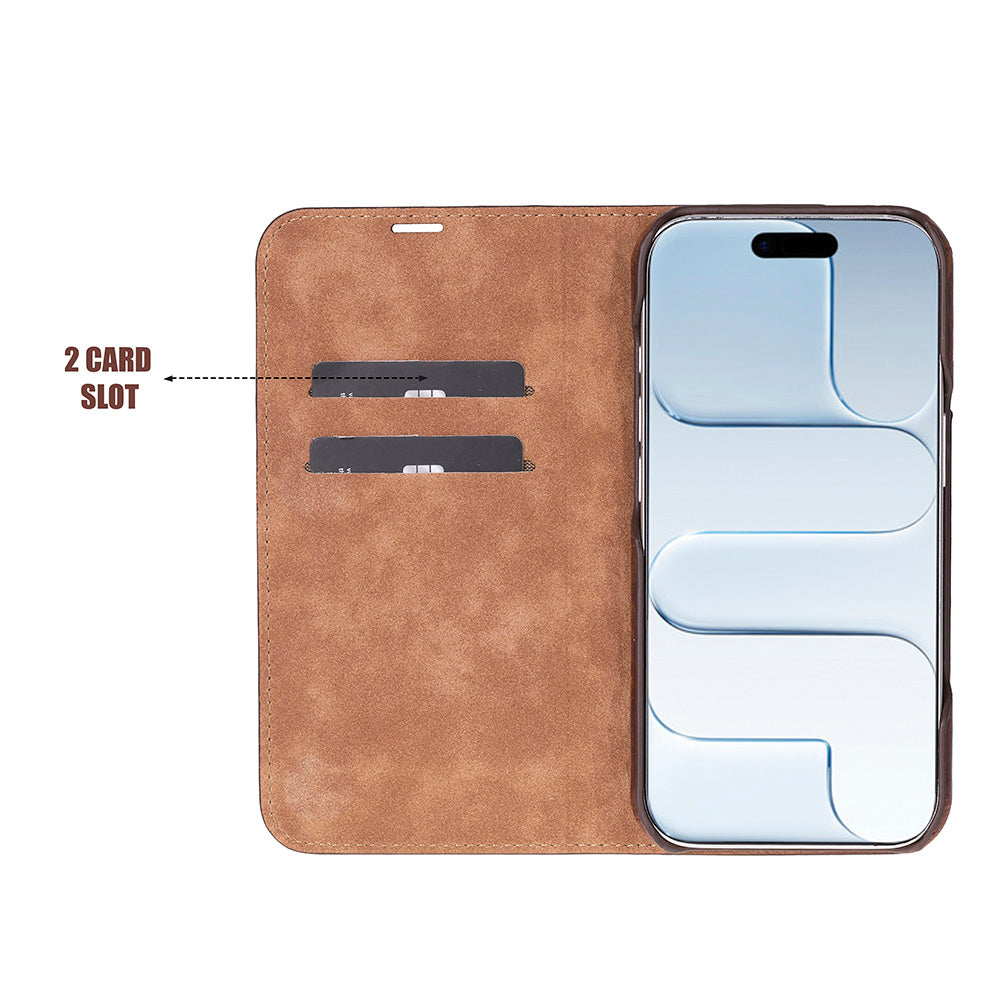 Sonat iPhone 17 (6.3") Leather Folio Wallet Case