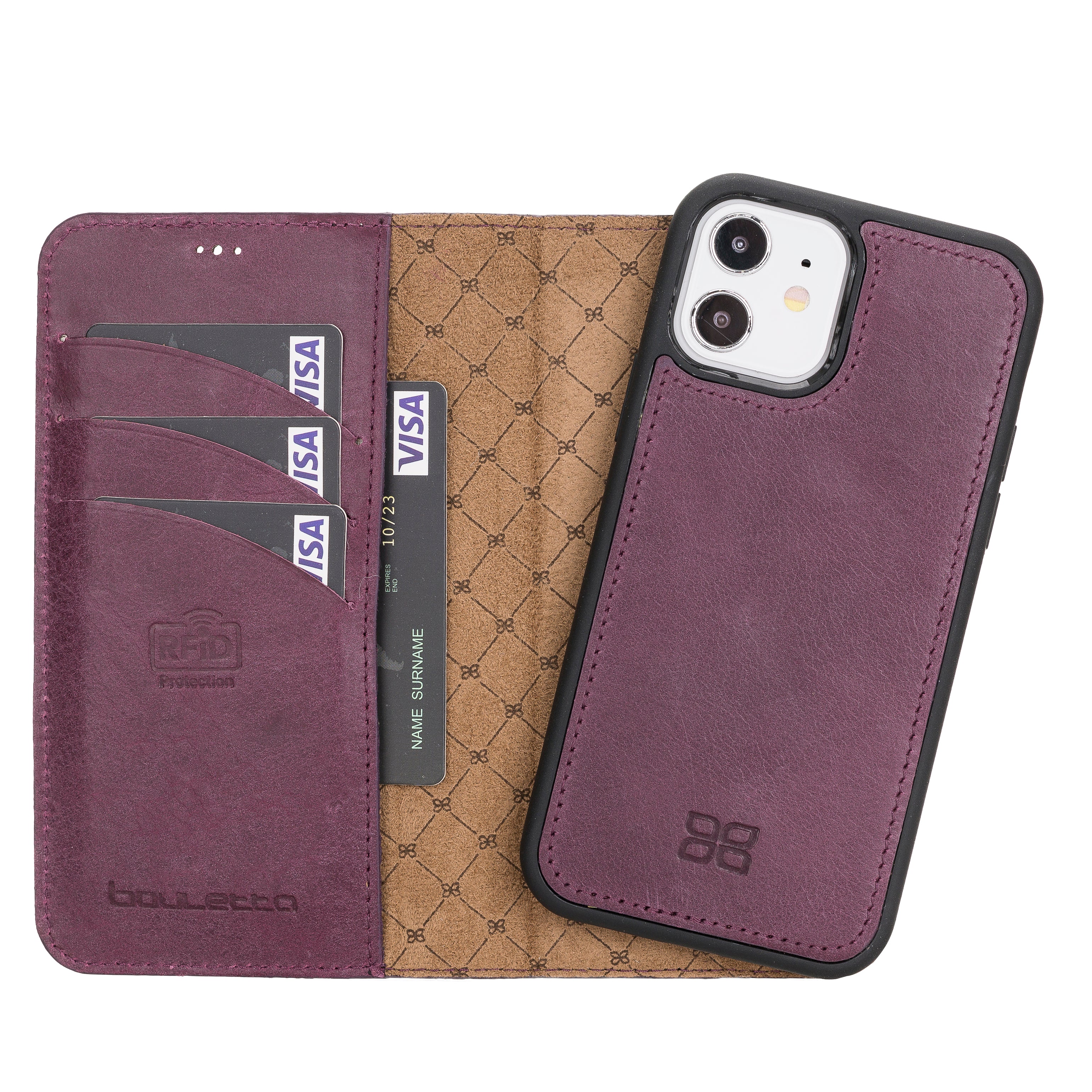 iPhone 12 Series Genuine Leather Magic Detachable Wallet Cases