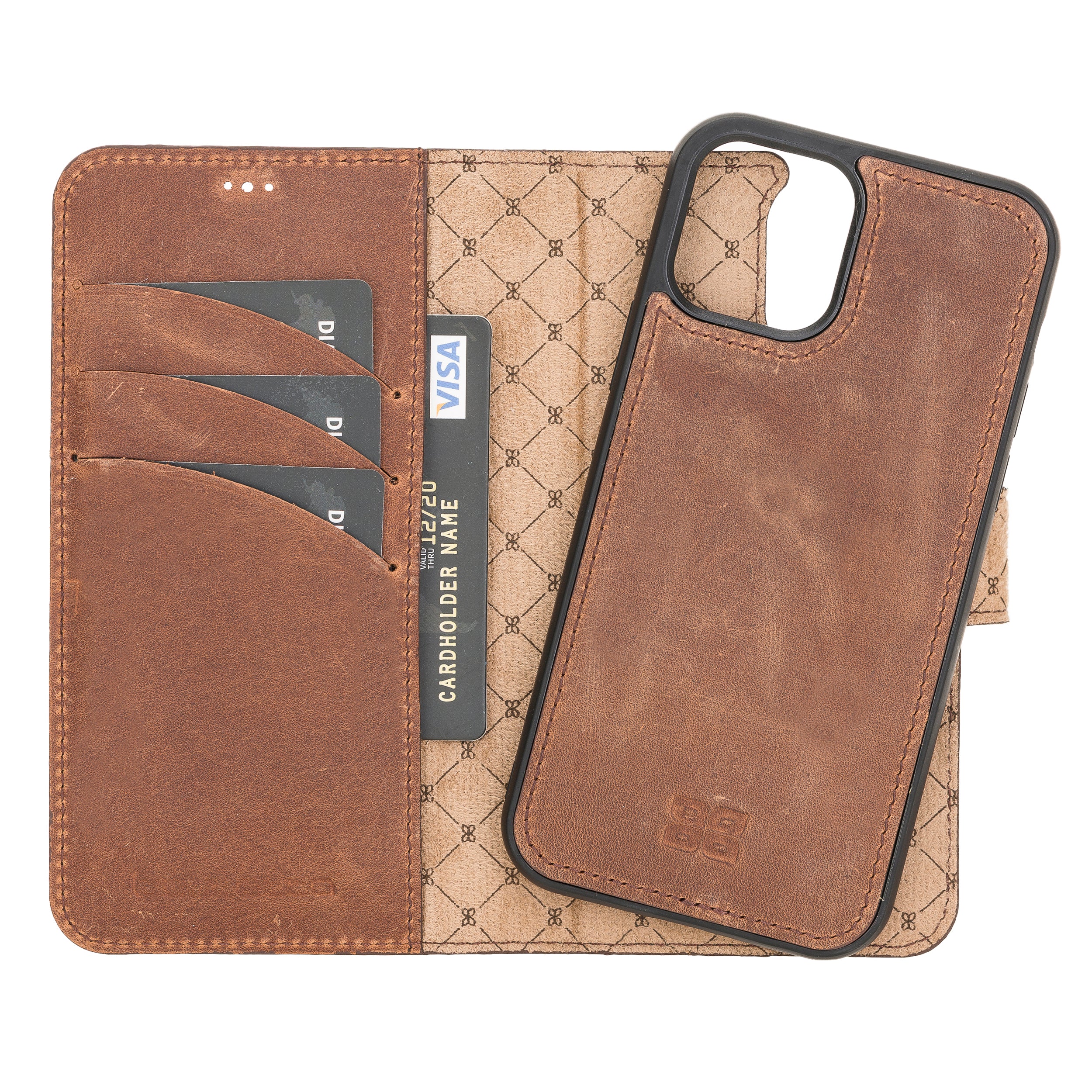 iPhone 12 Series Genuine Leather Magic Detachable Wallet Cases