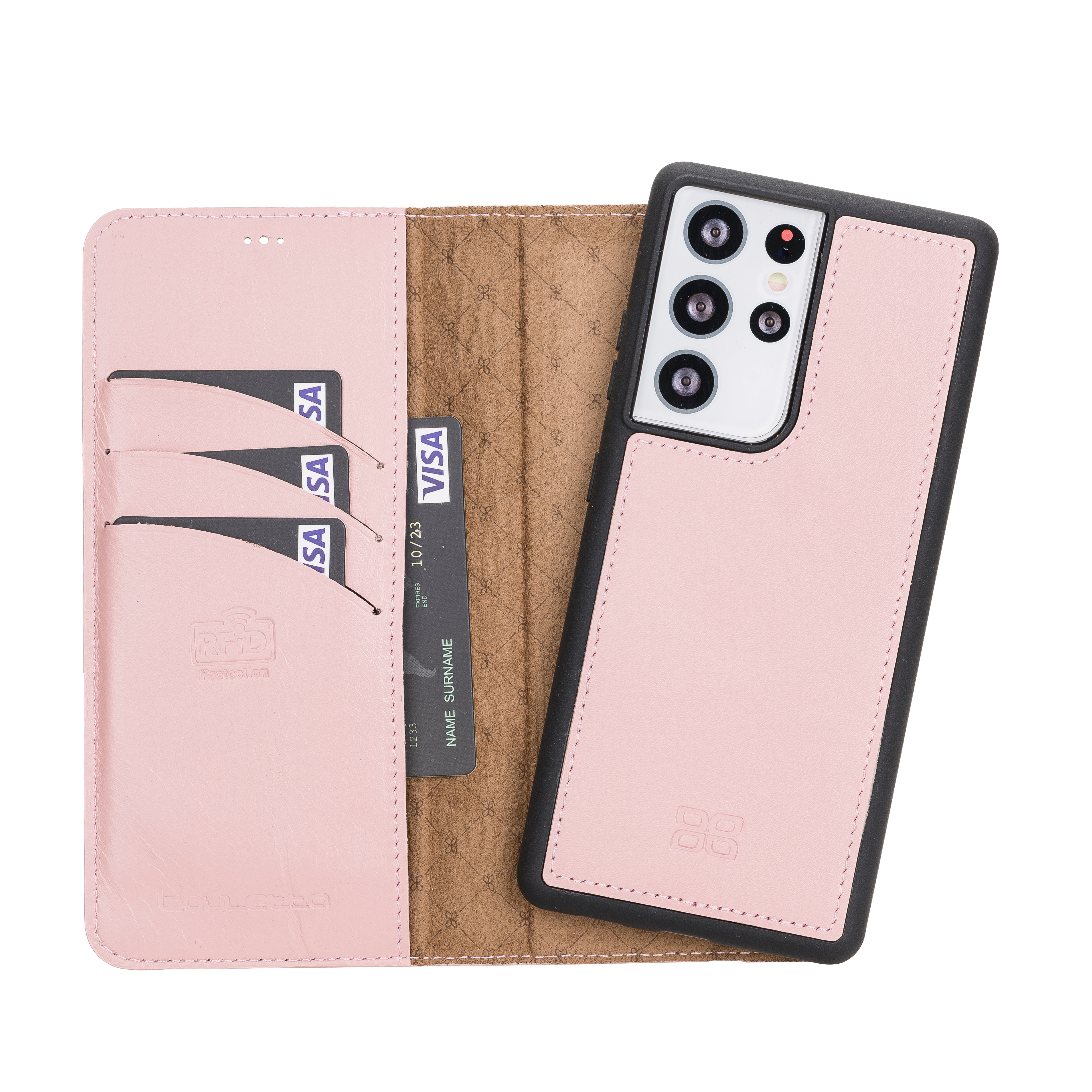 Samsung Galaxy S21 Series Genuine Leather Detachable Wallet Cases