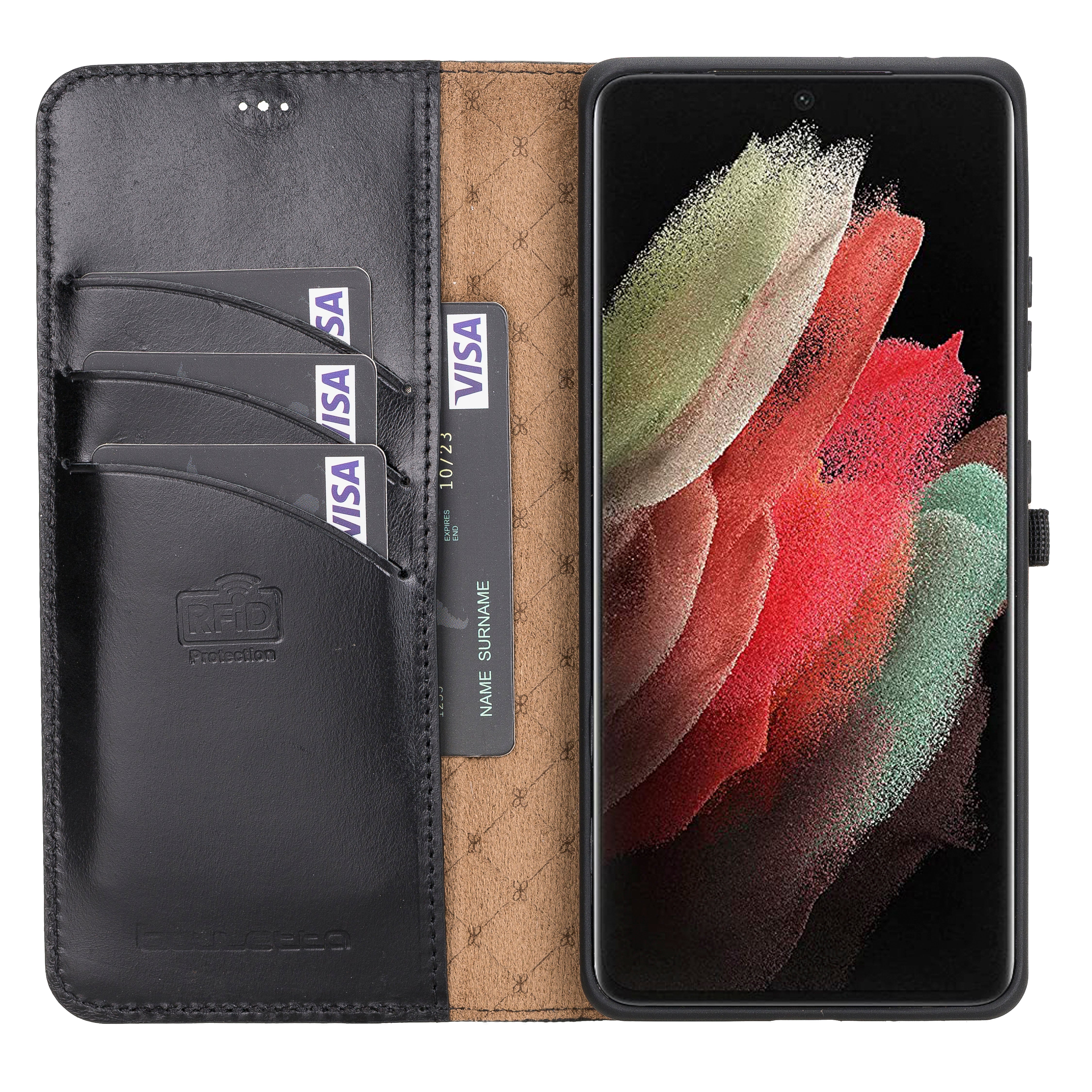 Samsung Galaxy S21 Series Genuine Leather Detachable Wallet Cases