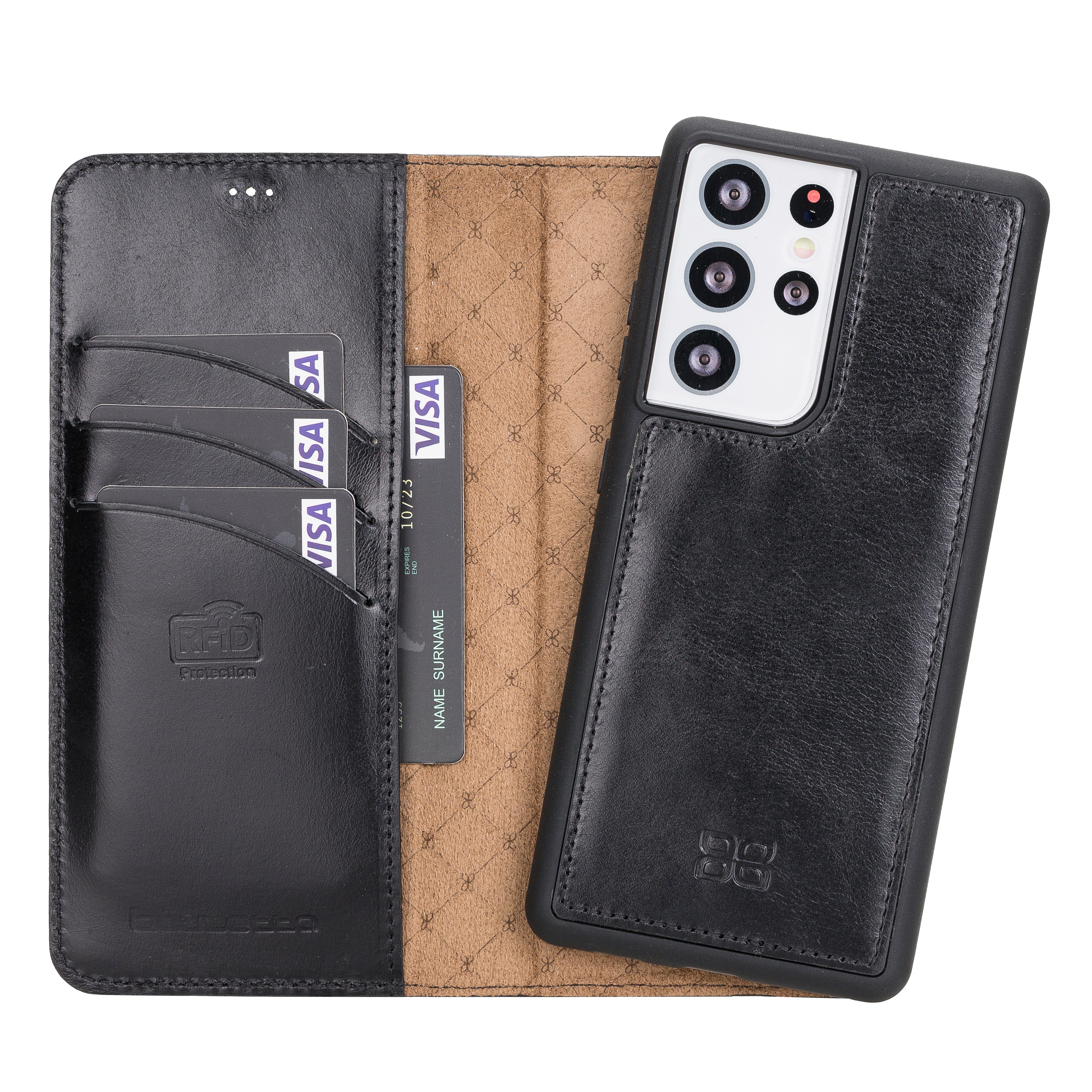 Samsung Galaxy S21 Series Genuine Leather Detachable Wallet Cases