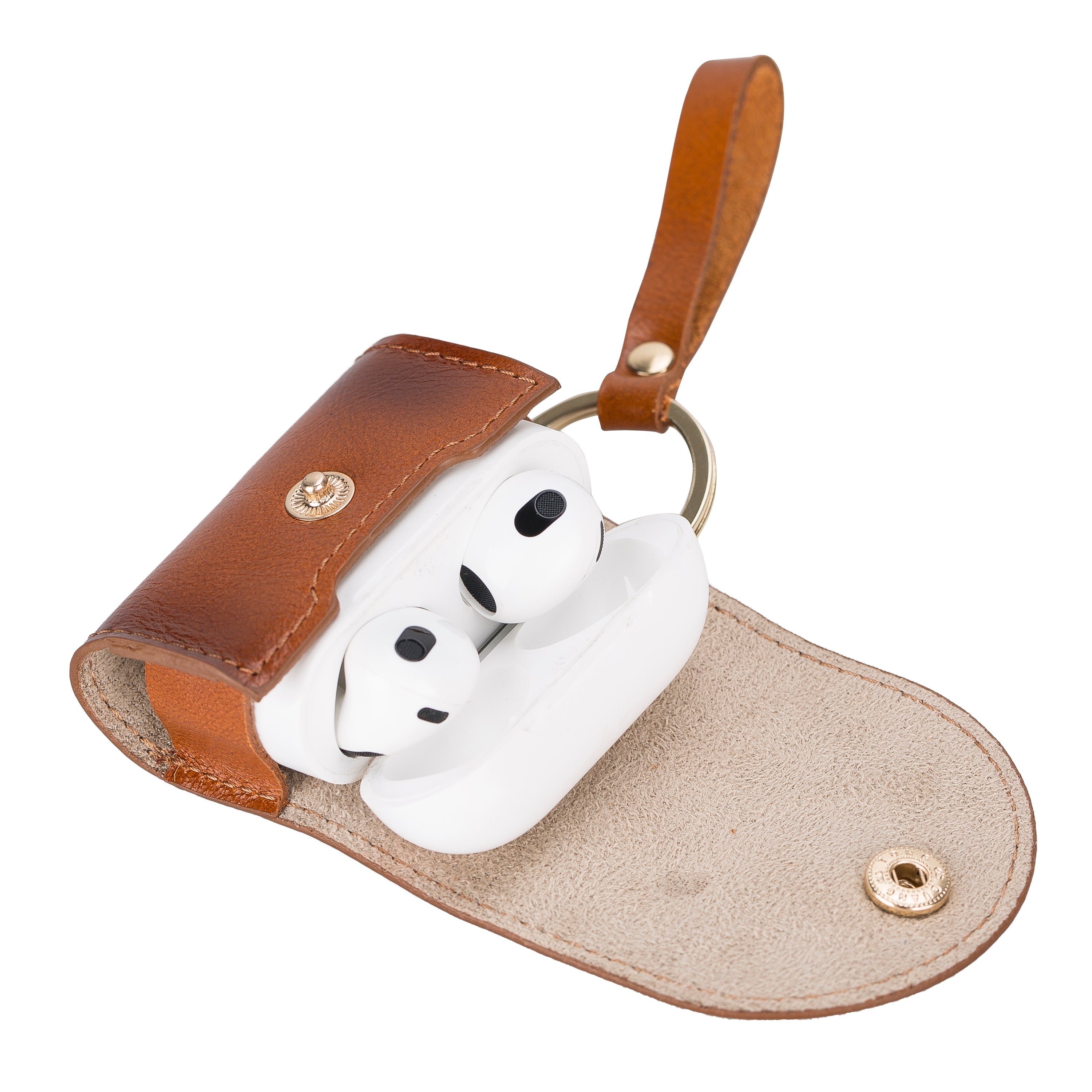 Mai Snap AirPods 3 and AirPods 4 Leather Case with Hook