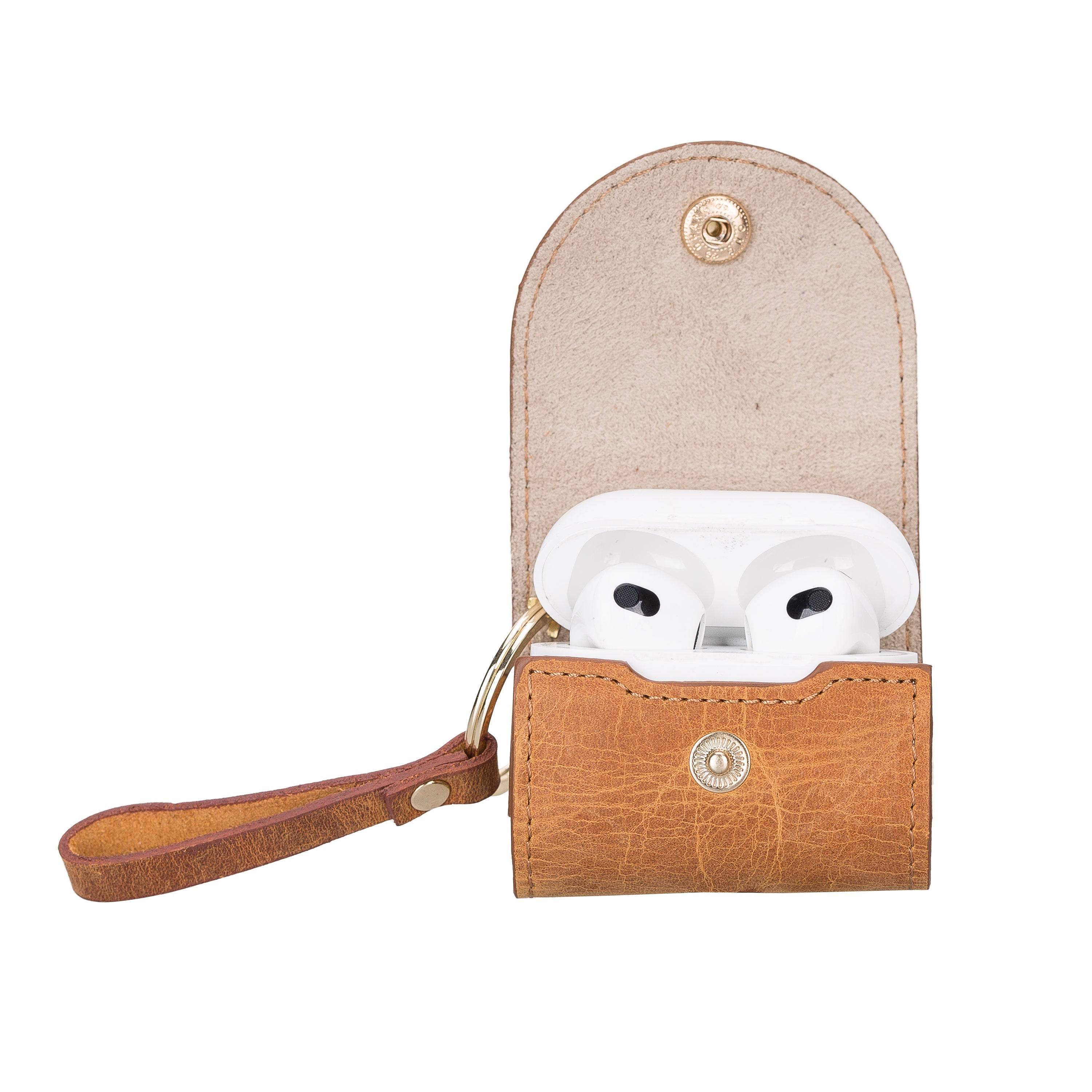 Mai Snap AirPods 3 and AirPods 4 Leather Case with Hook