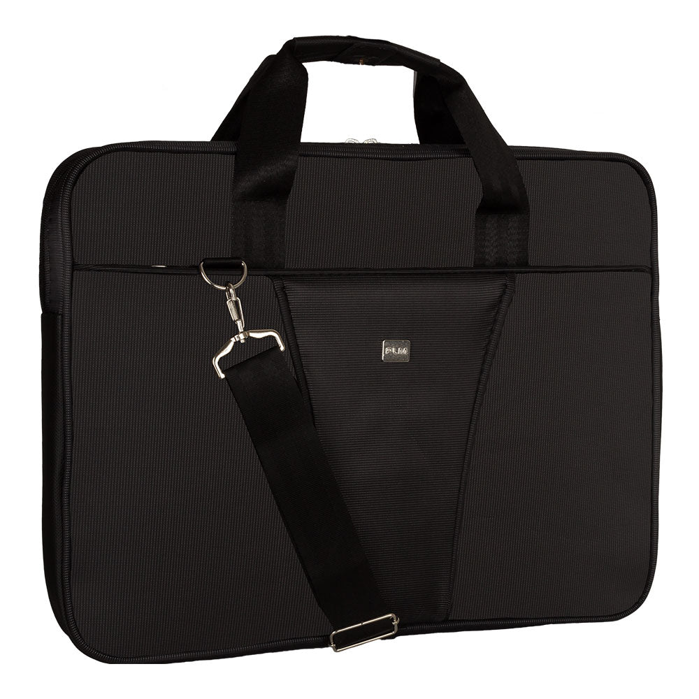 Stylish laptop case available in 13 inch and 17 inch sizes with shoulder strap