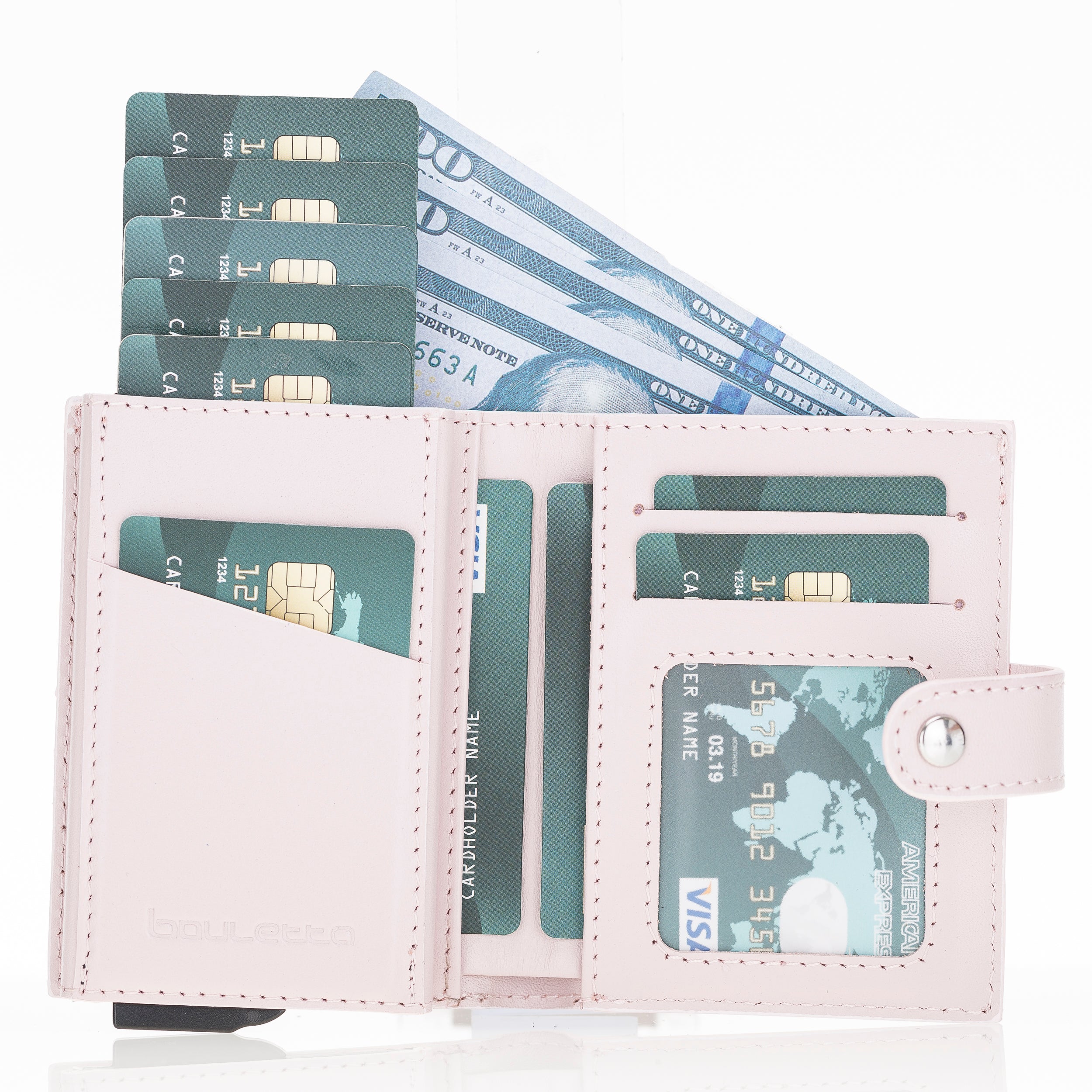 Palermo Genuine Leather Zip Mechanical Card Holder