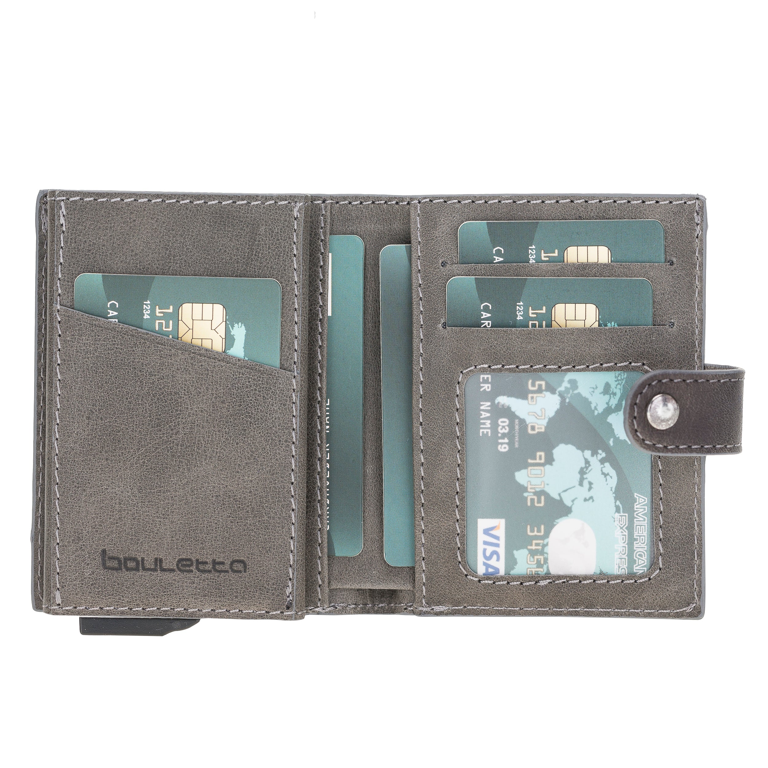 Palermo Genuine Leather Zip Mechanical Card Holder