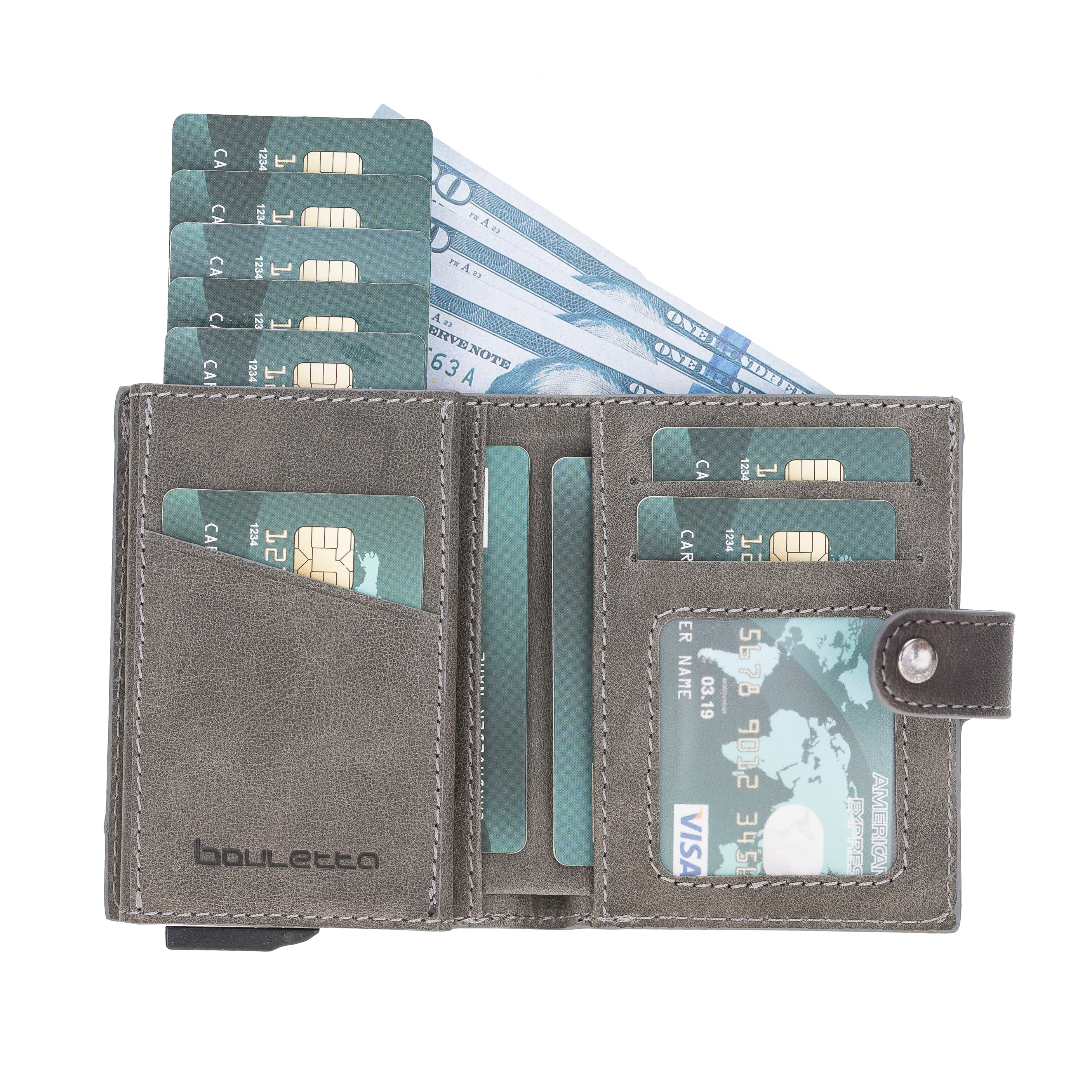 Palermo Genuine Leather Zip Mechanical Card Holder