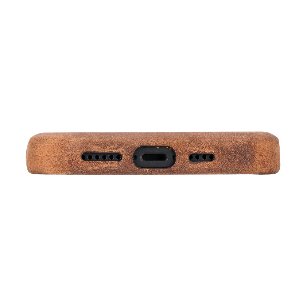 Étui en cuir Rock Cover pour iPhone 15 Plus