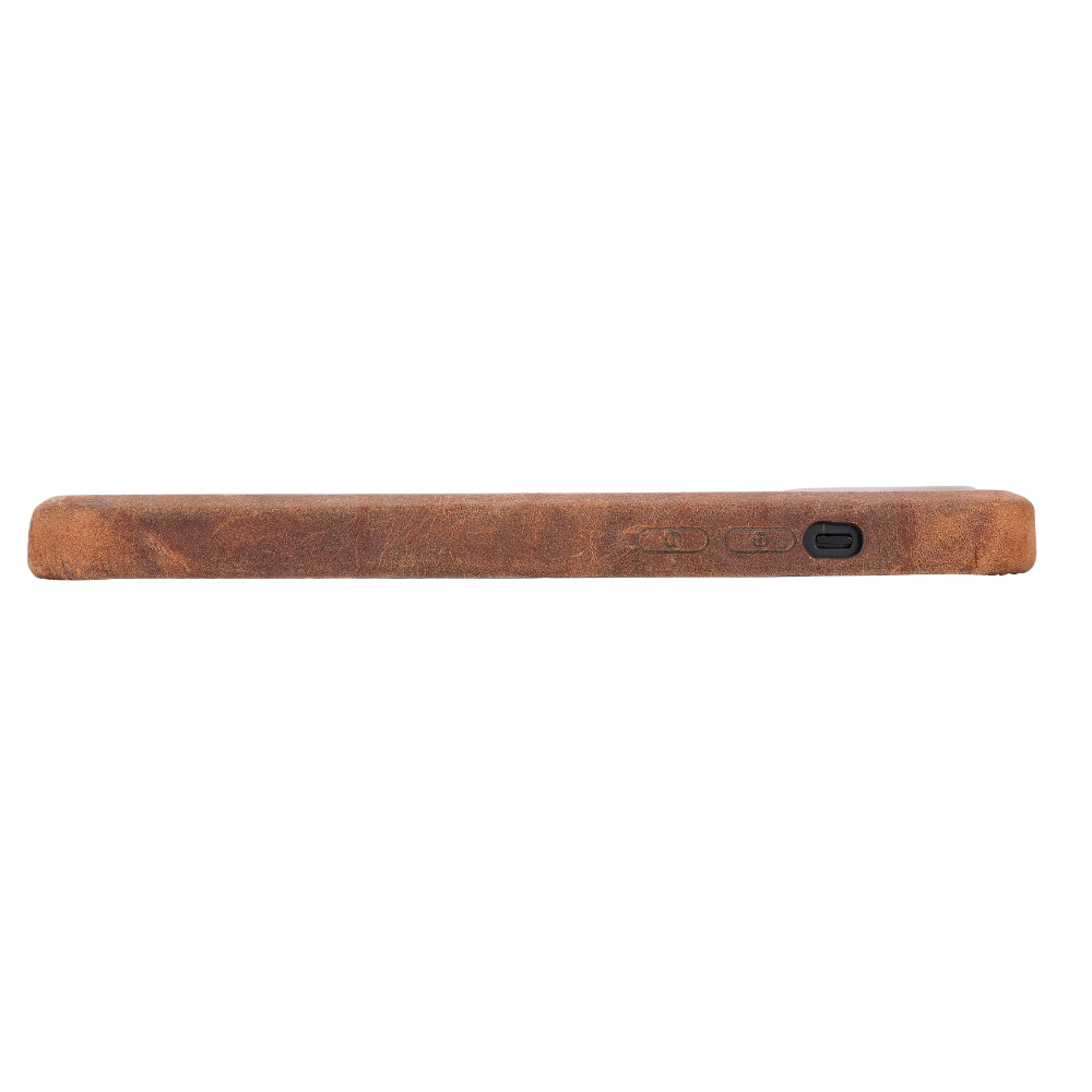Étui en cuir Rock Cover pour iPhone 15 Plus
