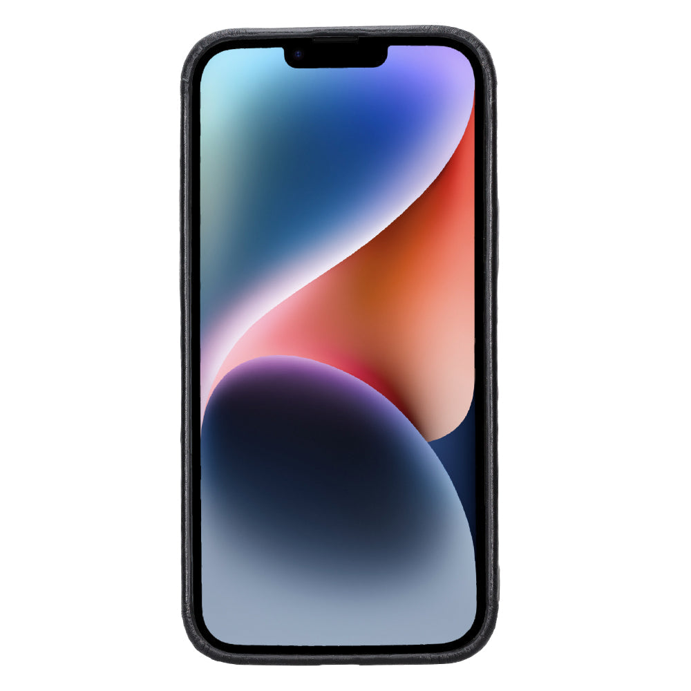 Étui en cuir Rock Cover pour iPhone 15 Plus
