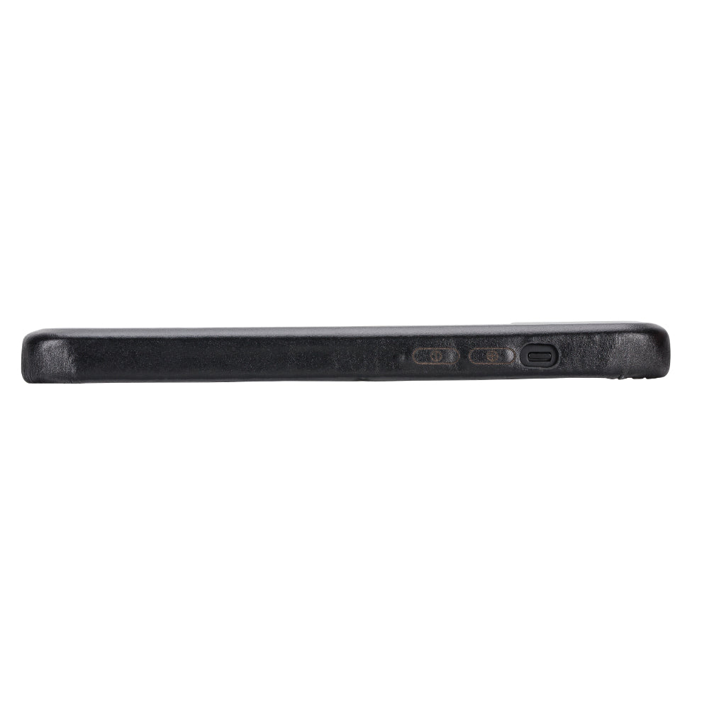Étui en cuir Rock Cover pour iPhone 15 Plus