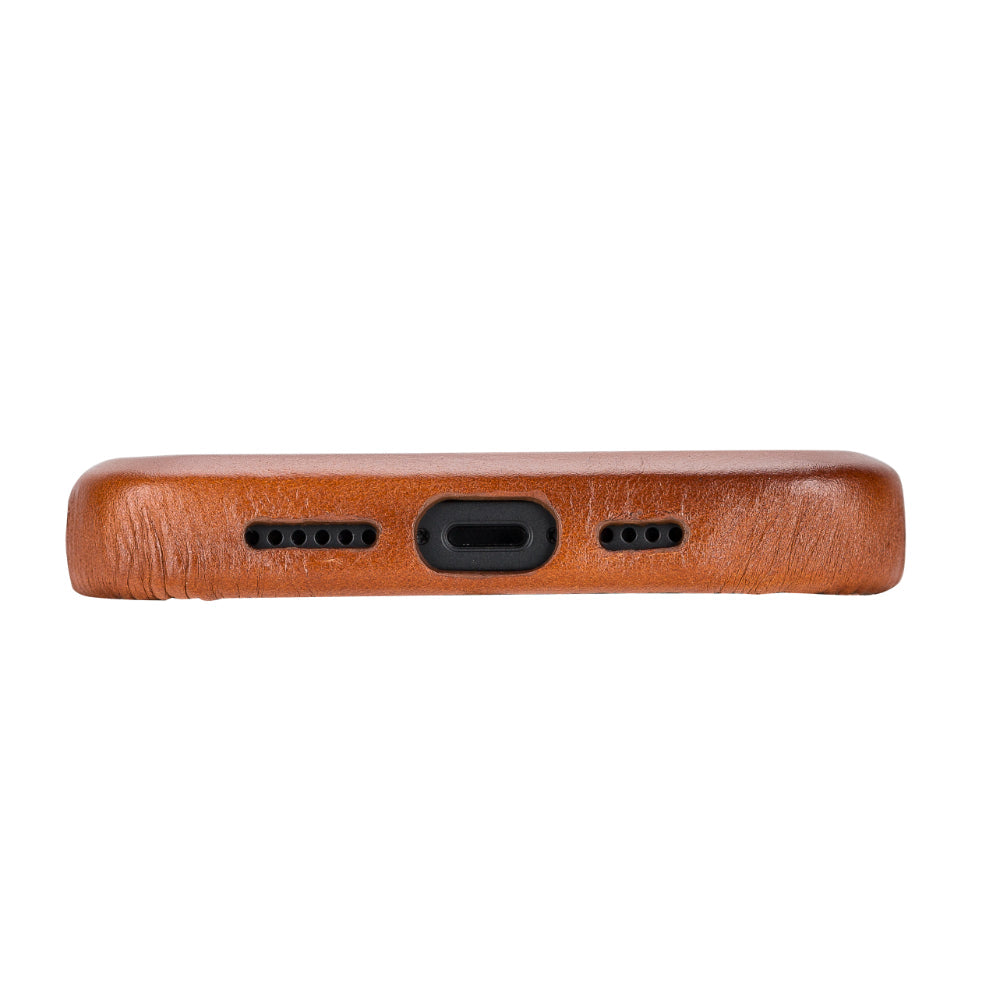 Étui en cuir Rock Cover pour iPhone 15 Plus