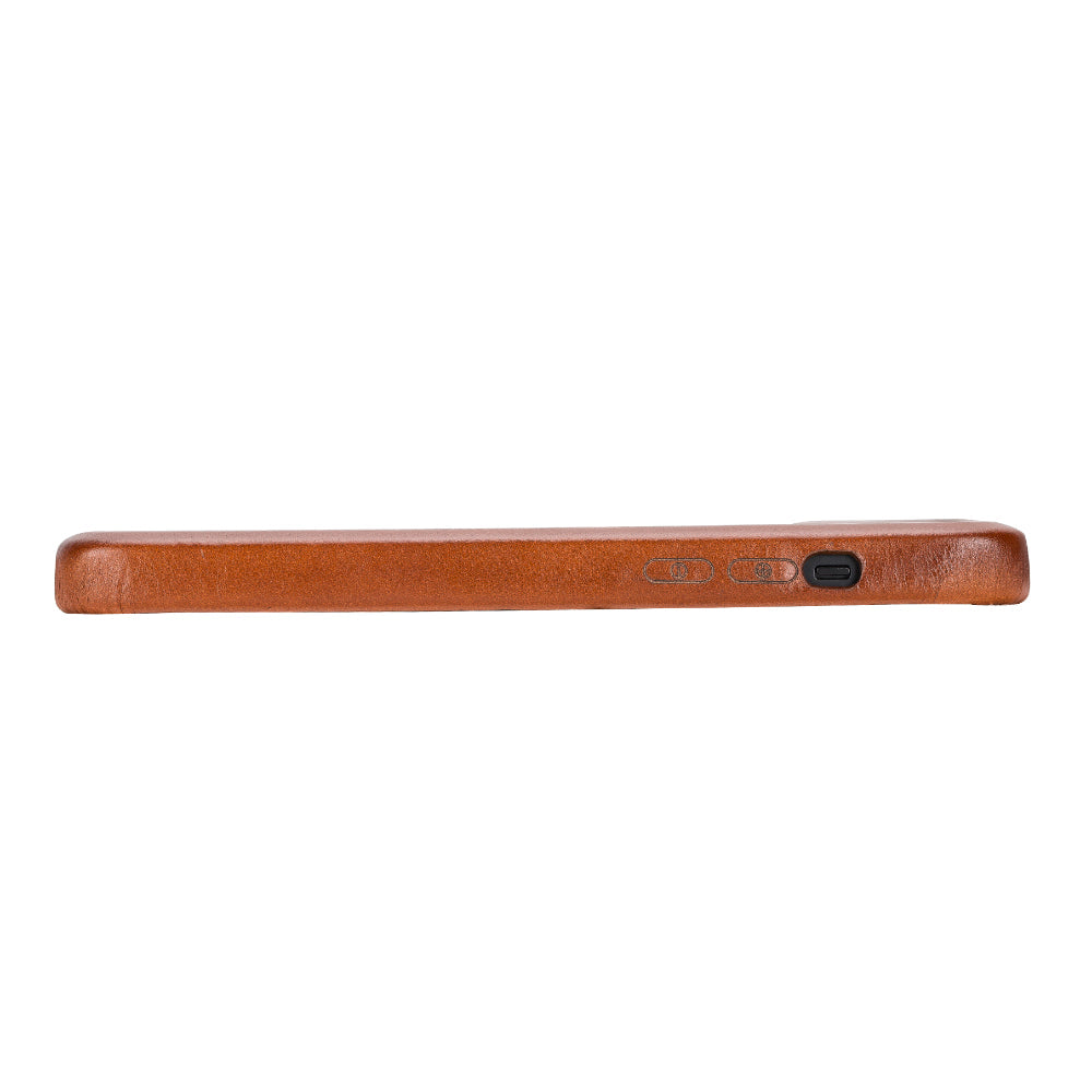 Étui en cuir Rock Cover pour iPhone 15 Plus