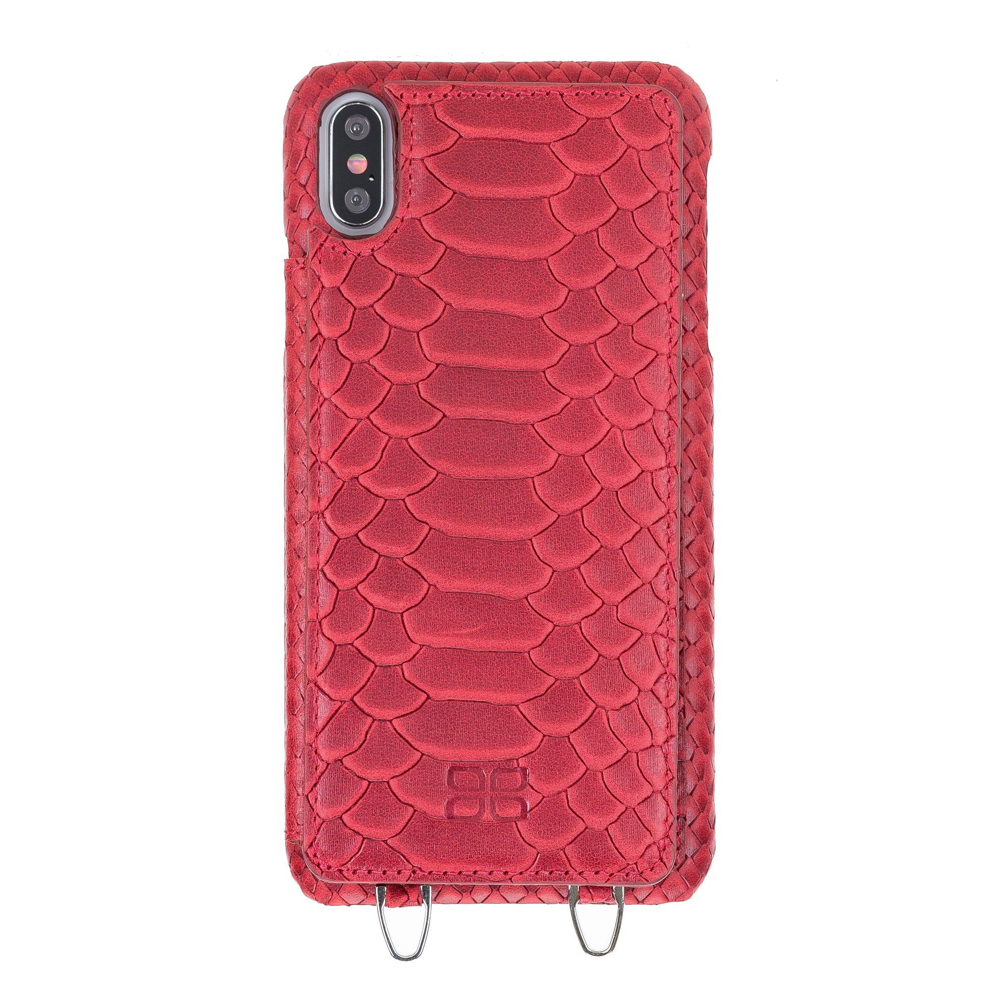 iPhone X Series Genuine Leather Flex Cover Card Holder Back Cover with Hand Strap