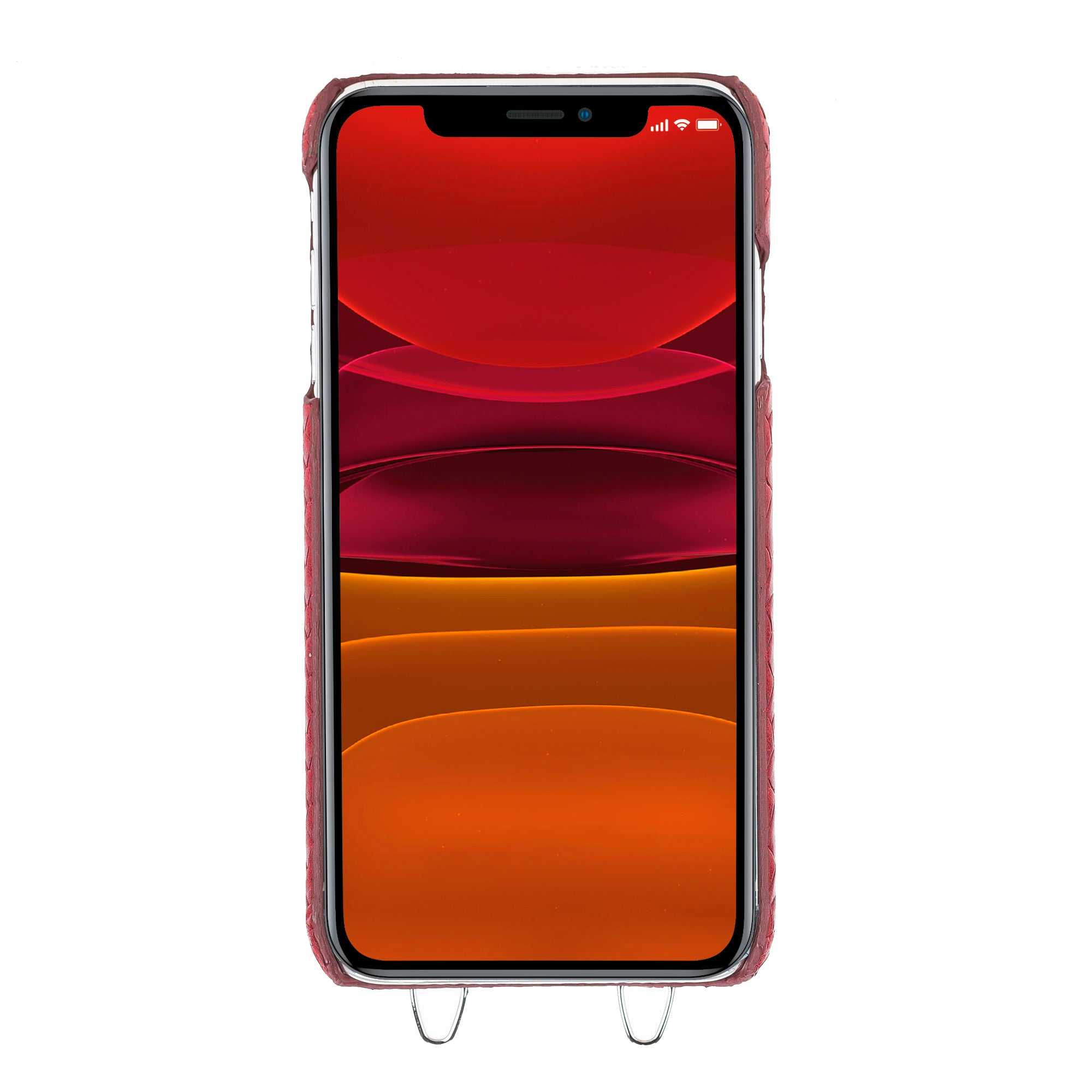iPhone X Series Genuine Leather Flex Cover Card Holder Back Cover with Hand Strap