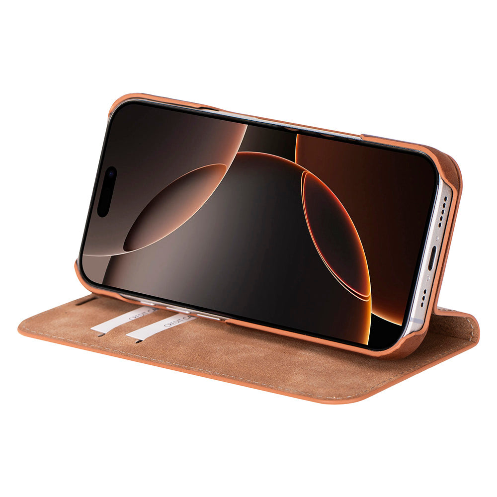 Étui portefeuille en cuir Sonat pour iPhone 16 Pro Max (6,9 po) - Marron antique
