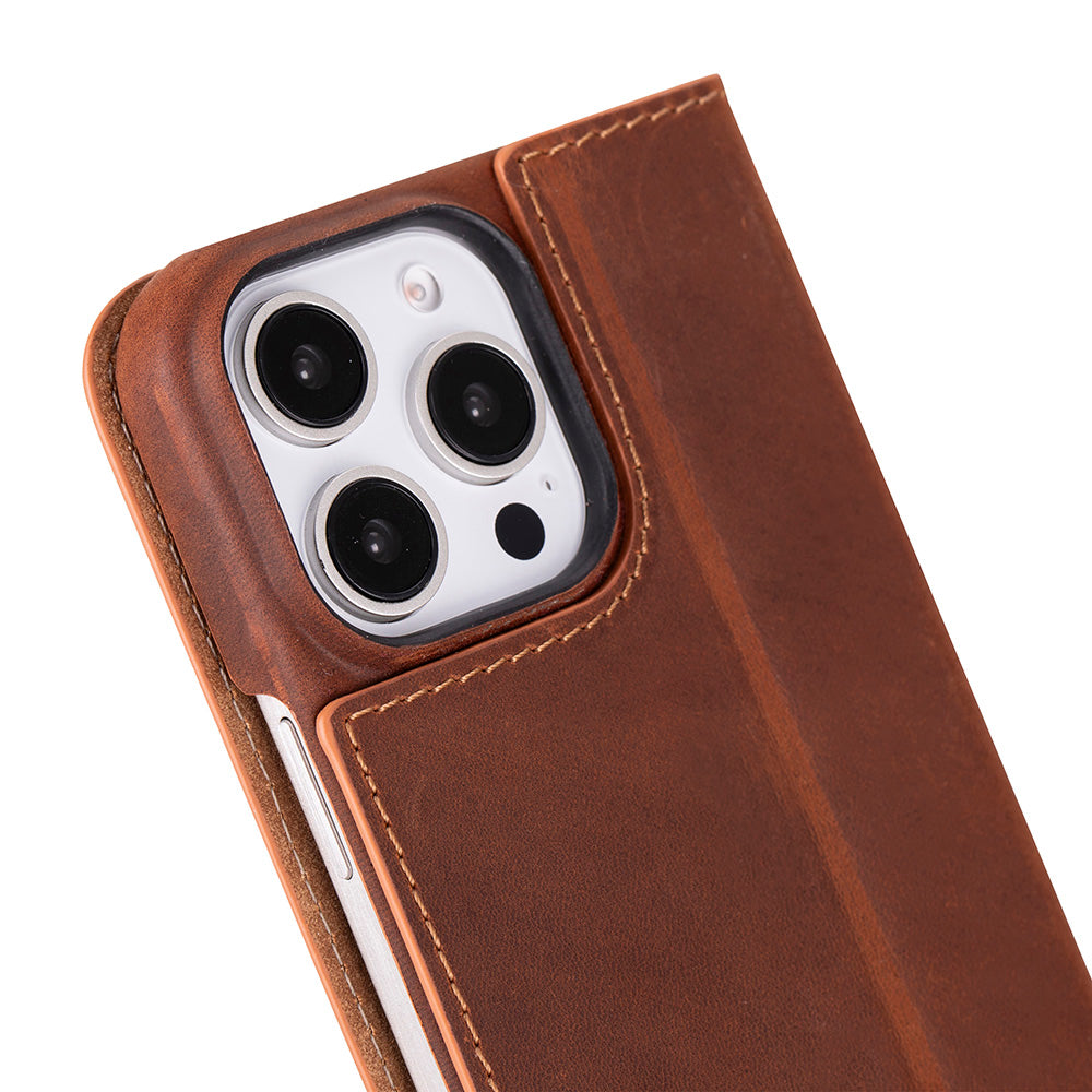 Étui portefeuille en cuir Sonat pour iPhone 16 Pro Max (6,9 po) - Marron antique