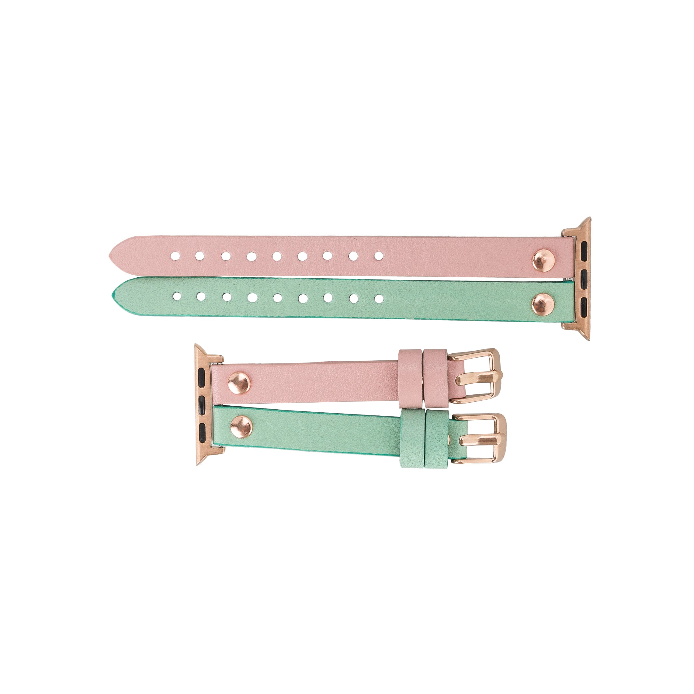 Pink Mint Apple iWatch Genuine Leather Watch Band