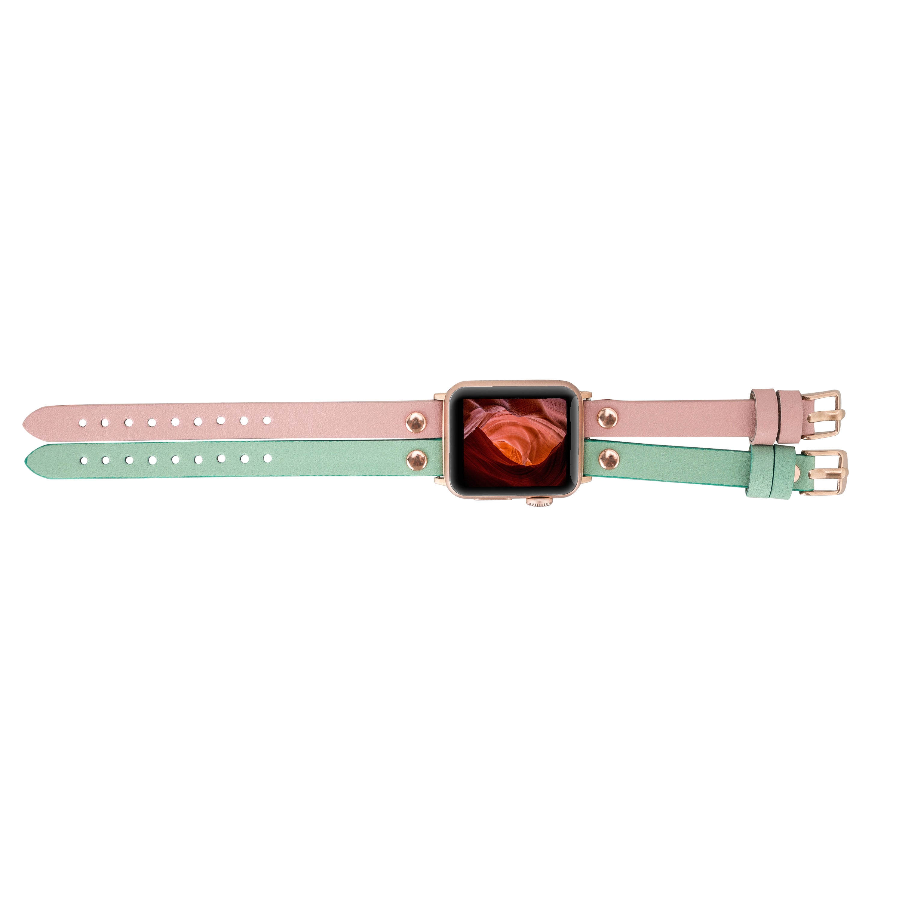 Pink Mint Apple iWatch Genuine Leather Watch Band