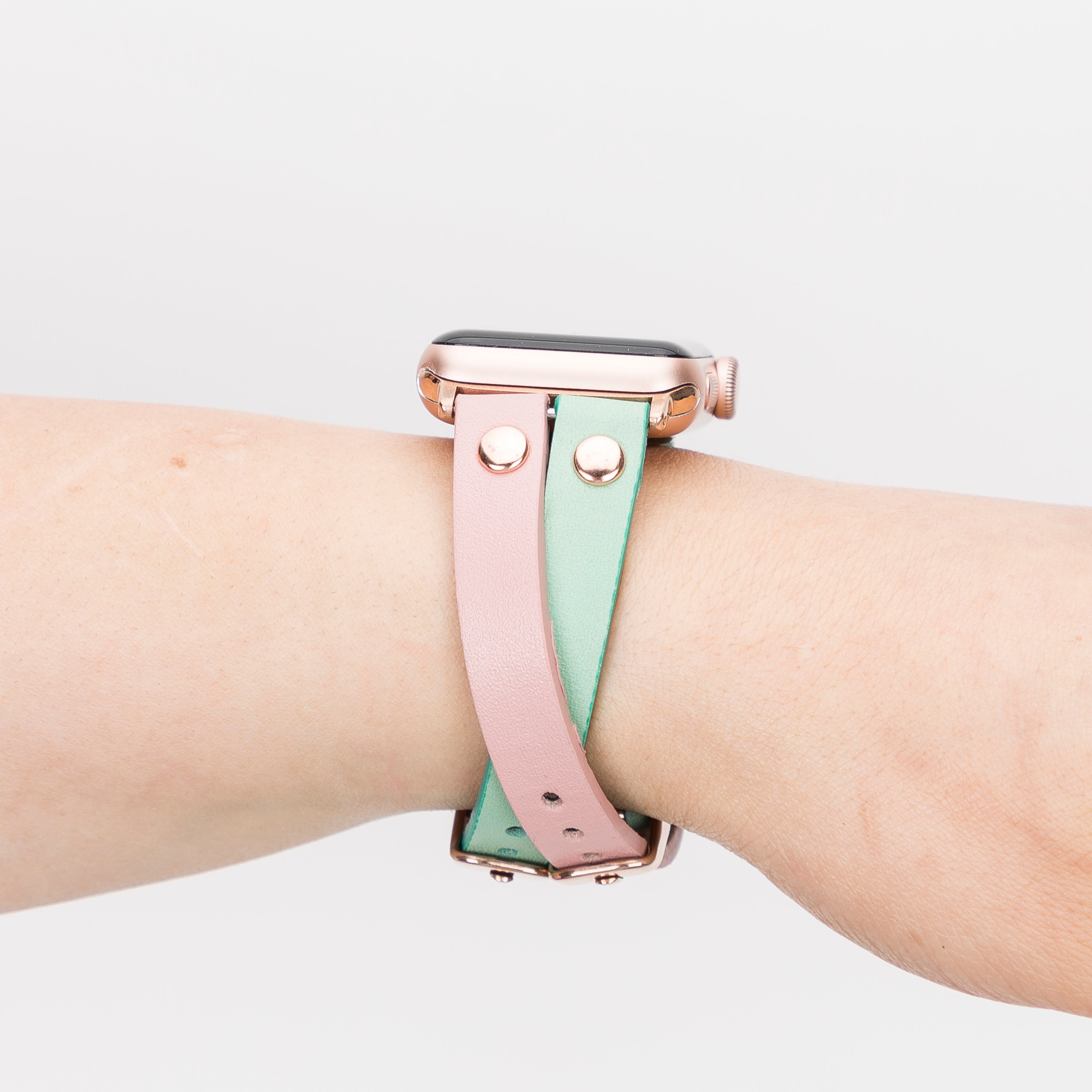 Pink Mint Apple iWatch Genuine Leather Watch Band